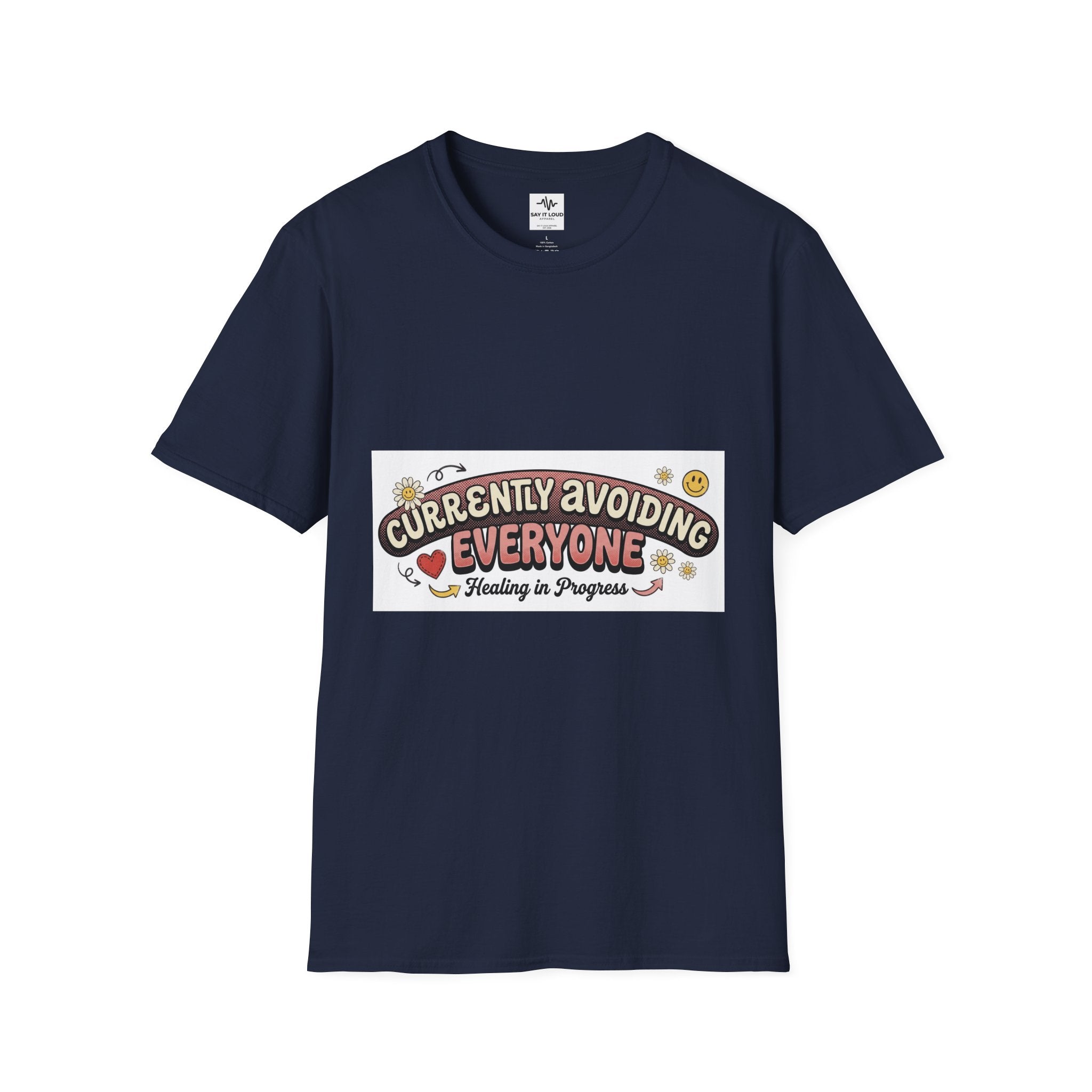 T-Shirt — "Currently Avoiding Everyone" Healing in Progress Graphic Tee