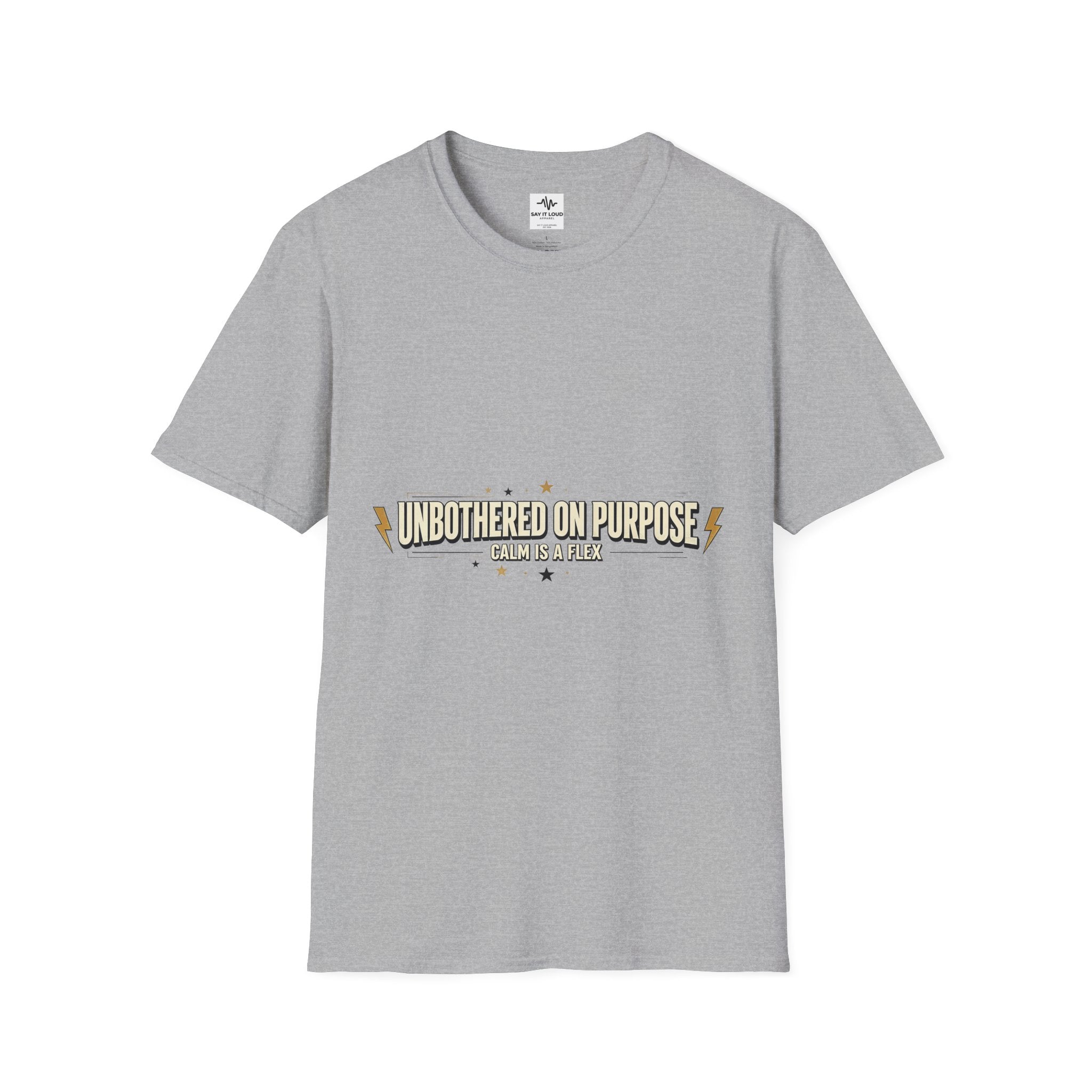 T-Shirt — "Unbothered on Purpose" Vintage Lightning Graphic