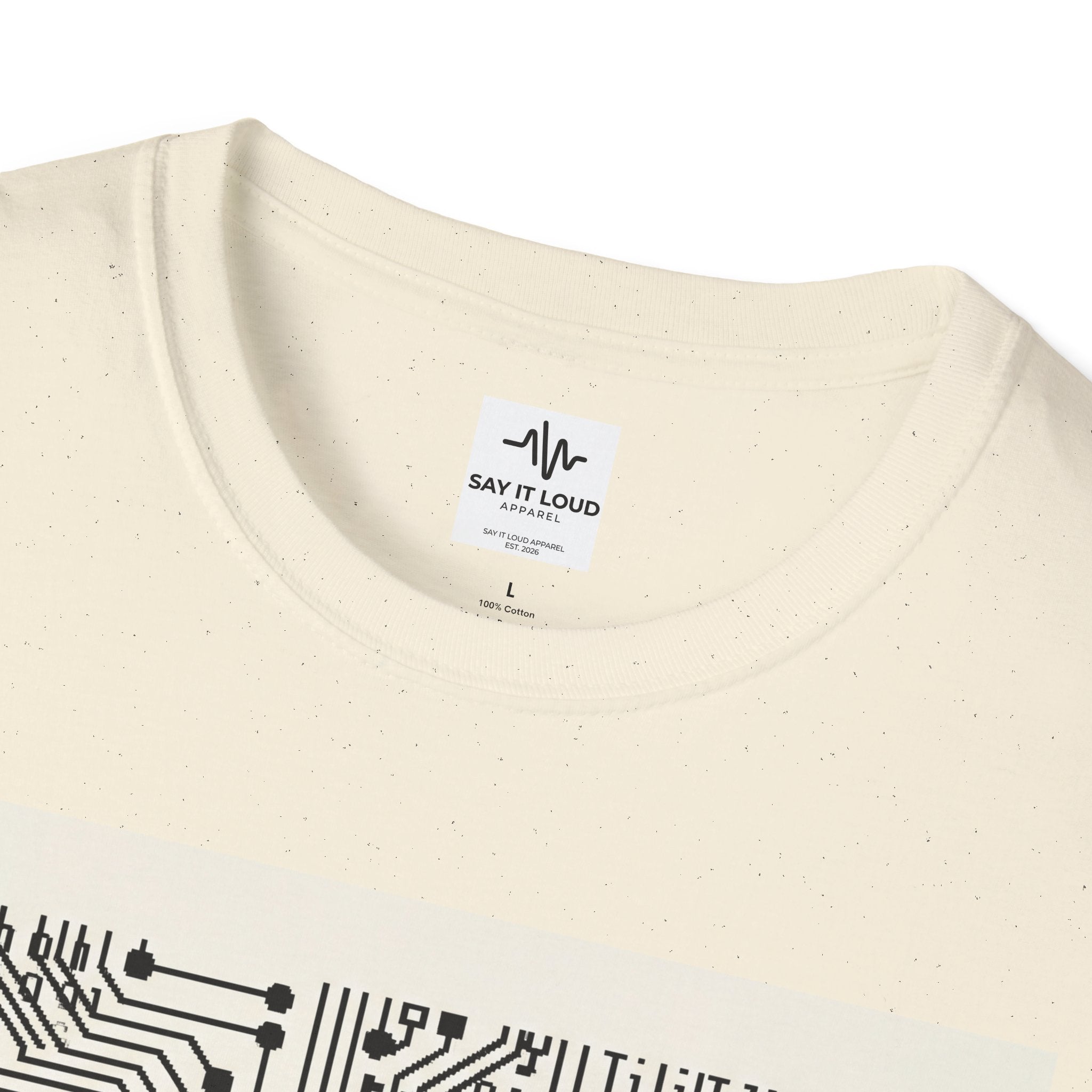 Human Made In Real Life T‑Shirt — Retro Tech Graphic Tee ("Not generated. Created.")