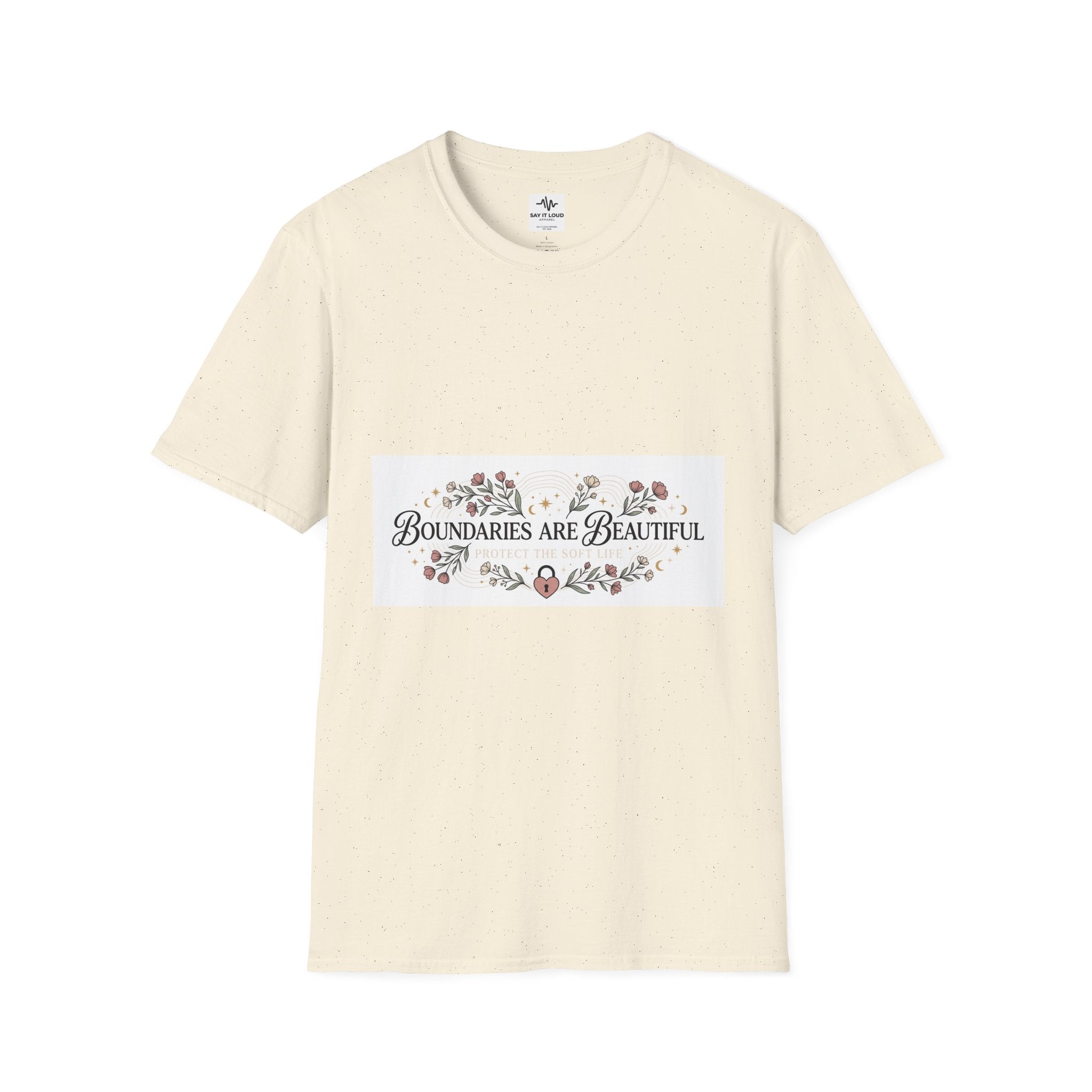 "Boundaries Are Beautiful" Floral T-Shirt — Self-Care Mental Health Tee