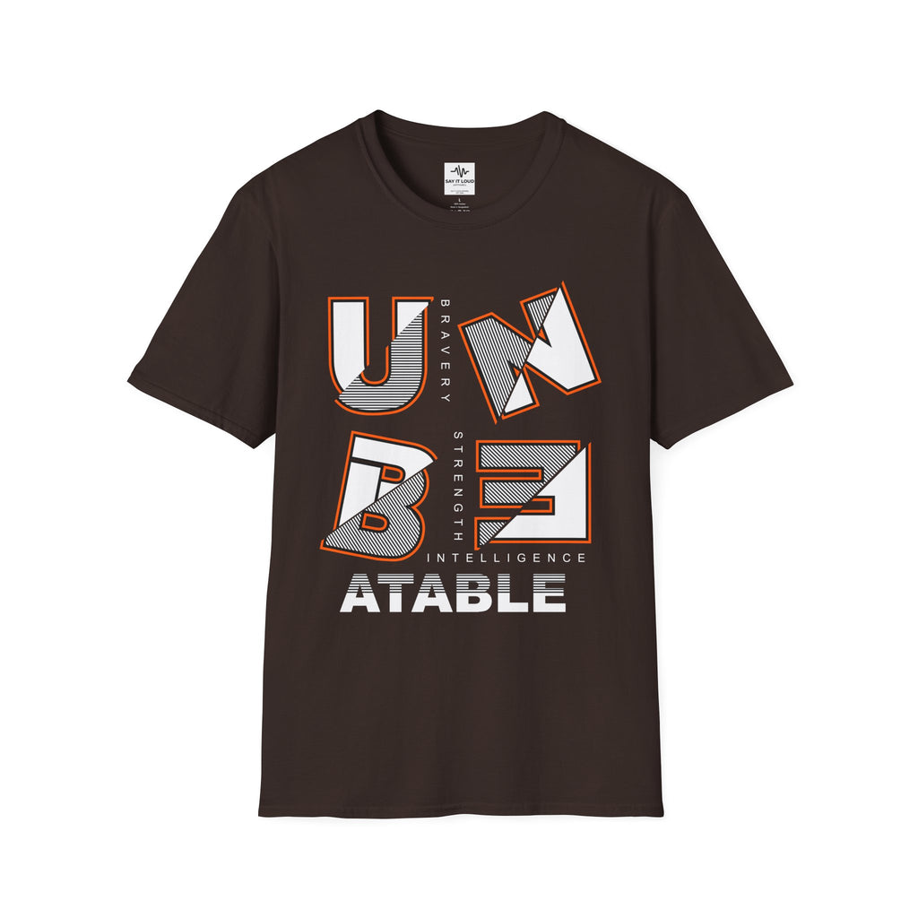 UNBEATABLE T-Shirt — Bold Block Letter Graphic Tee ("UNBEATABLE")