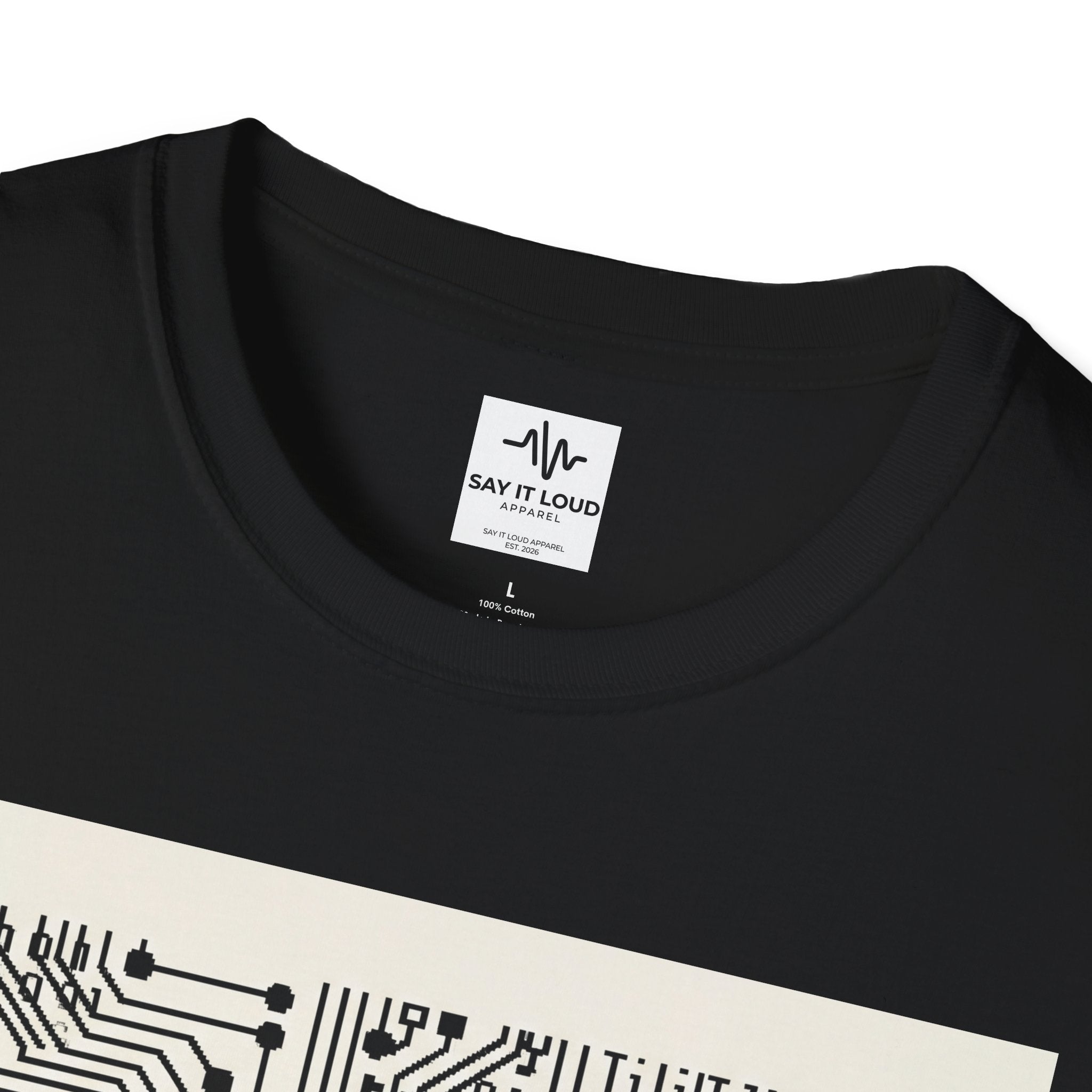 Human Made In Real Life T‑Shirt — Retro Tech Graphic Tee ("Not generated. Created.")