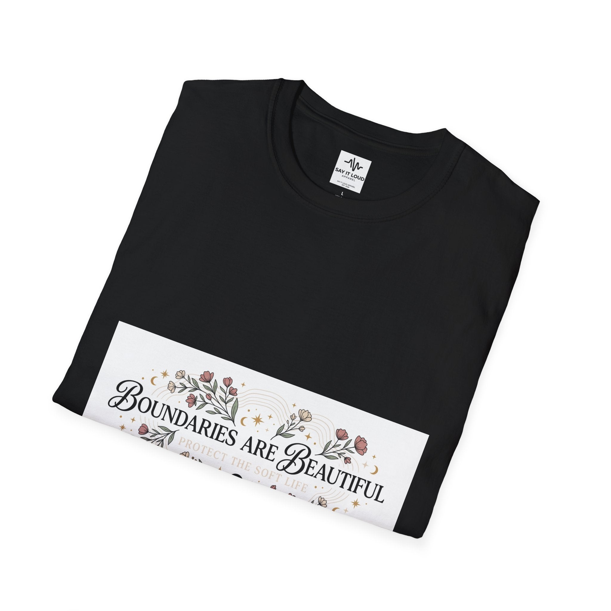 "Boundaries Are Beautiful" Floral T-Shirt — Self-Care Mental Health Tee