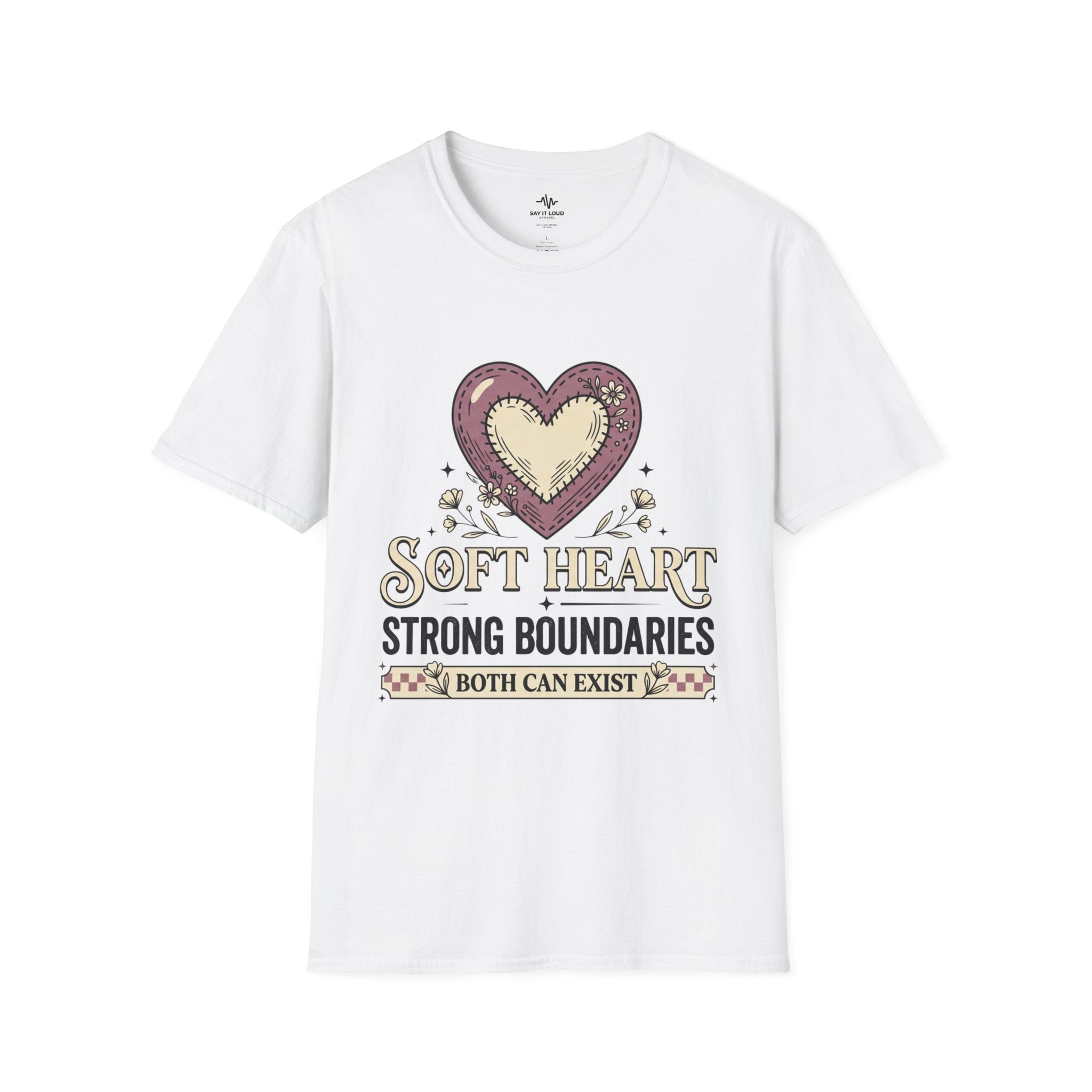 Soft Heart Strong Boundaries T-Shirt – Inspirational Heart Graphic Tee