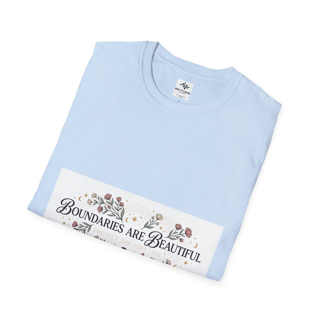 "Boundaries Are Beautiful" Floral T-Shirt — Self-Care Mental Health Tee