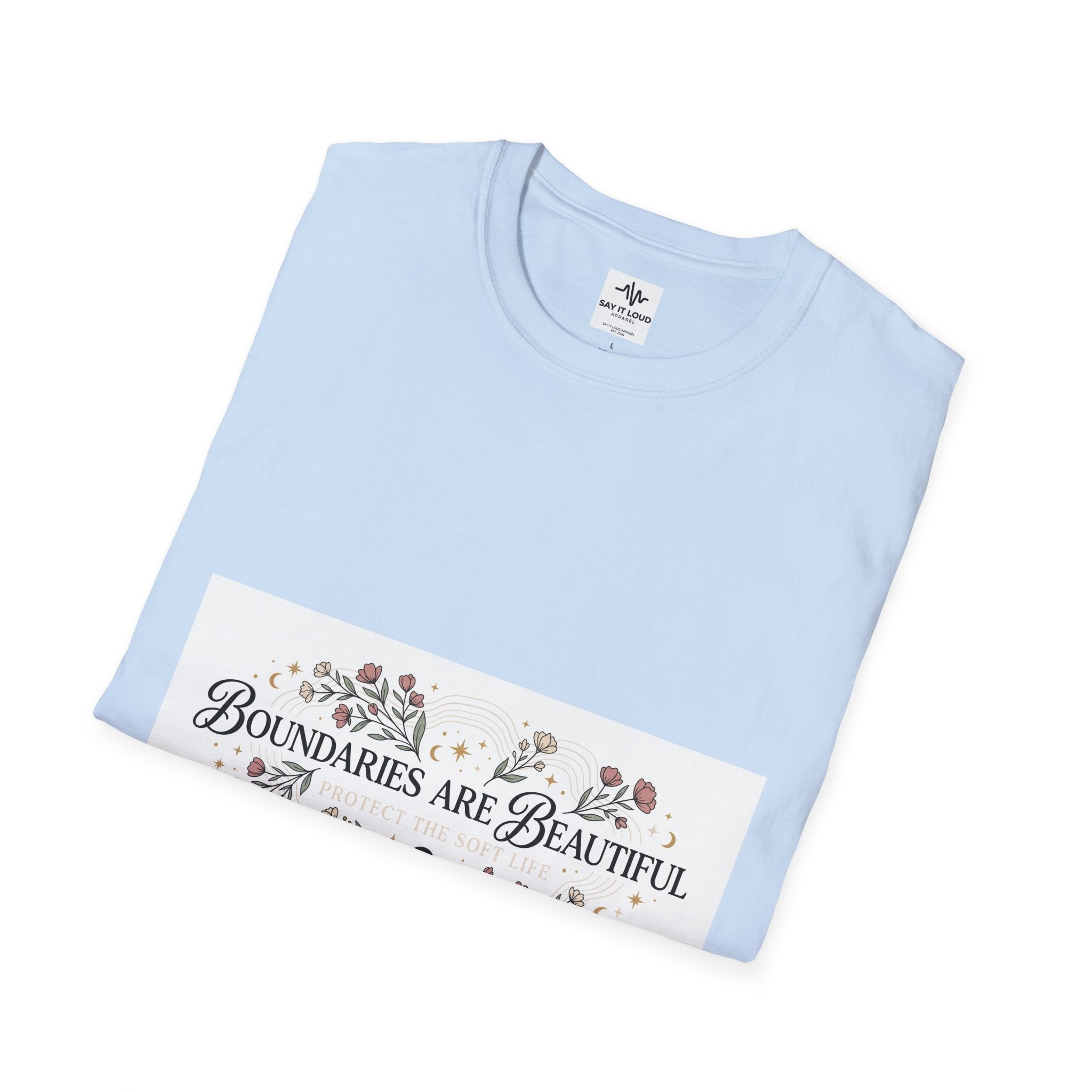 "Boundaries Are Beautiful" Floral T-Shirt — Self-Care Mental Health Tee