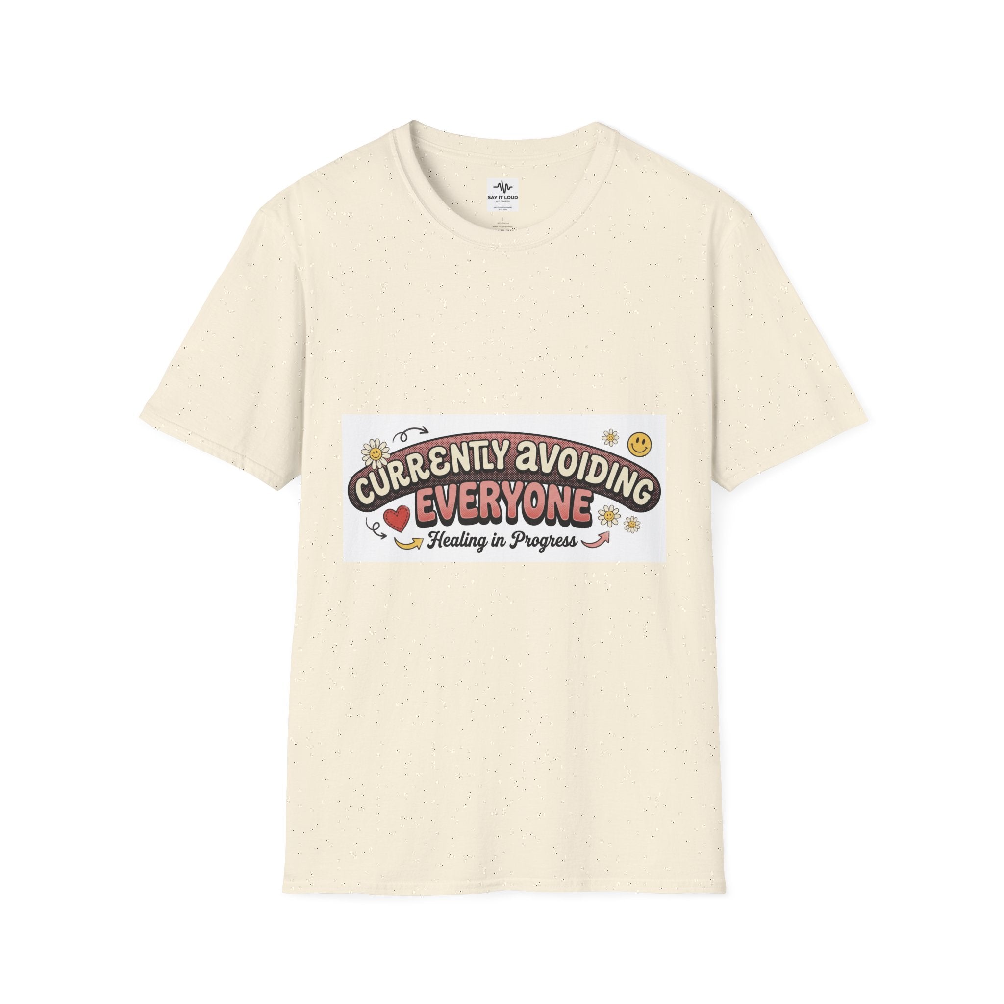 T-Shirt — "Currently Avoiding Everyone" Healing in Progress Graphic Tee