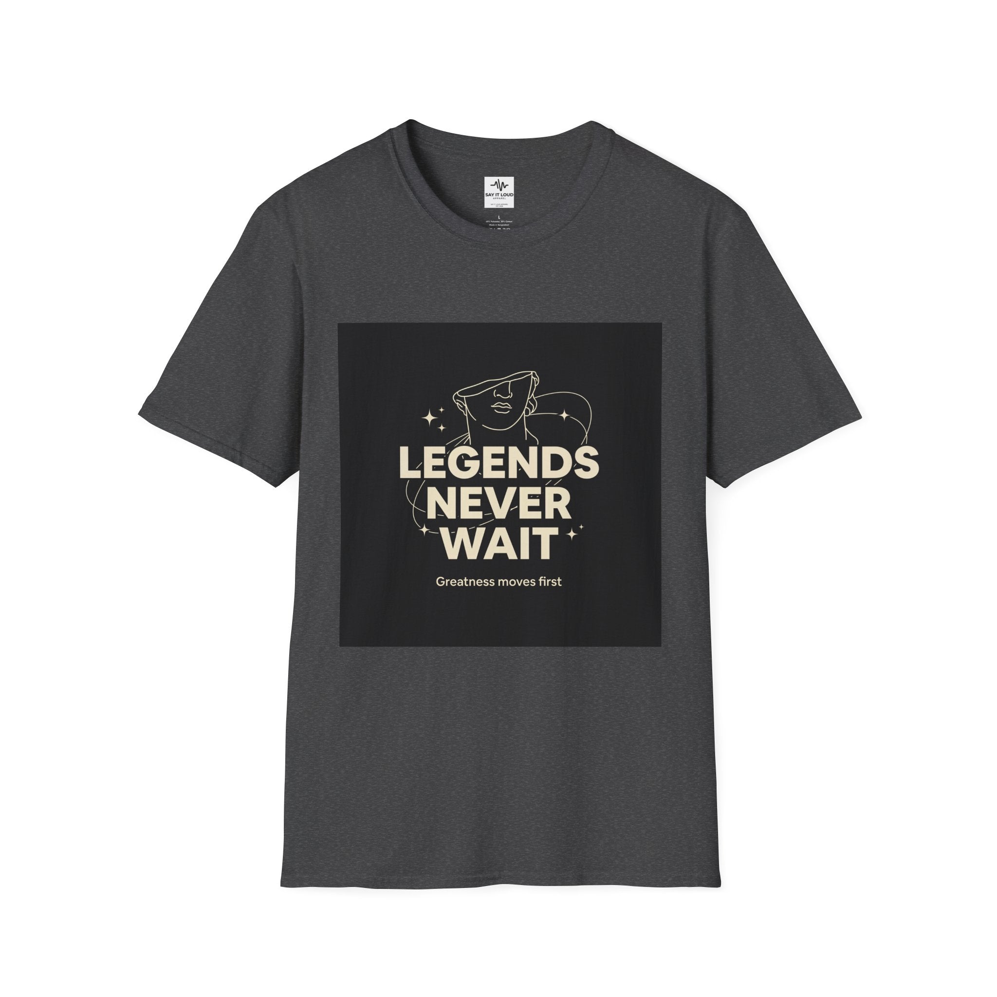 Legends Never Wait T-Shirt — Motivational Graphic Tee with Vintage Star Illustration