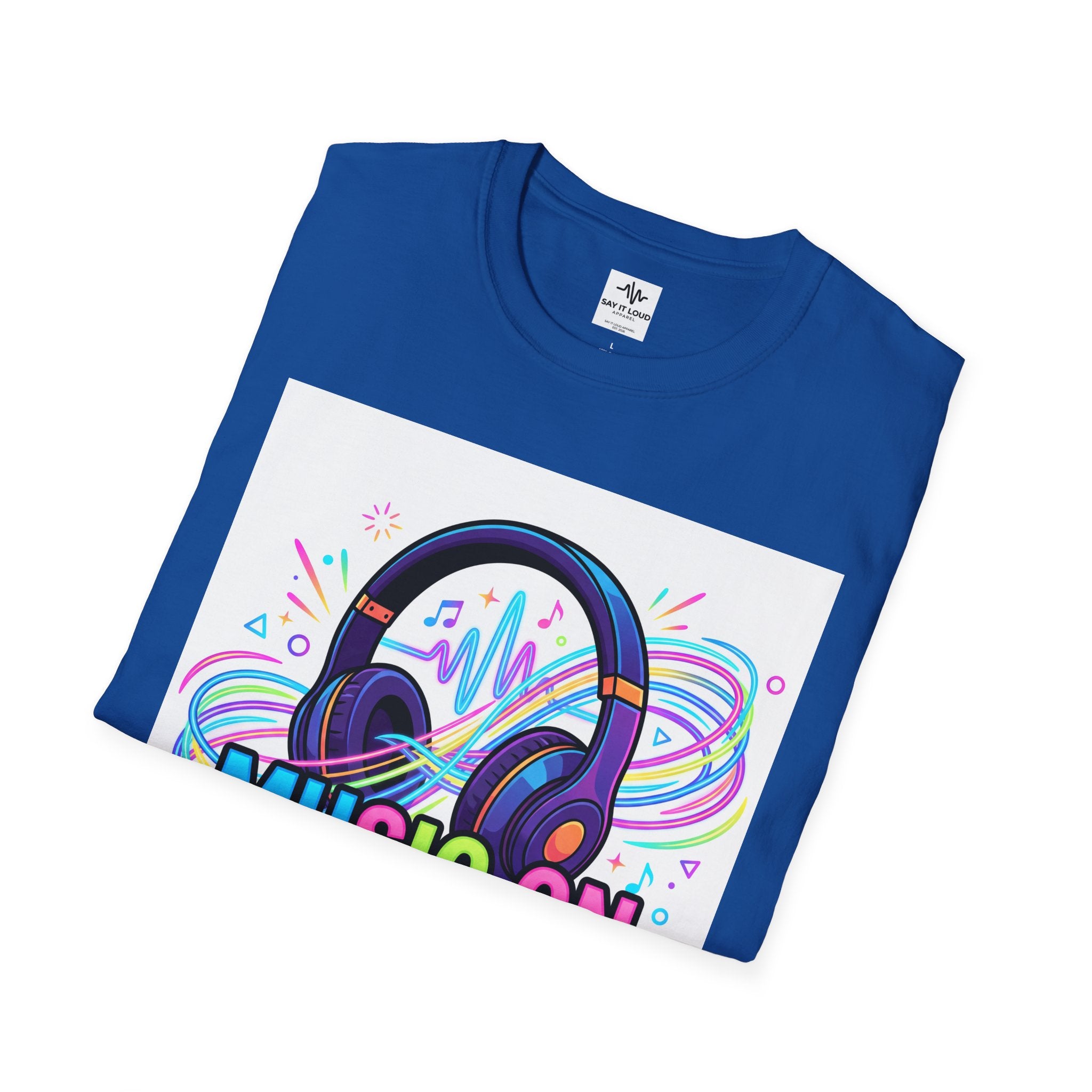 Music On World Off T-Shirt — "Tune in. Zone out." Headphones Graphic Tee