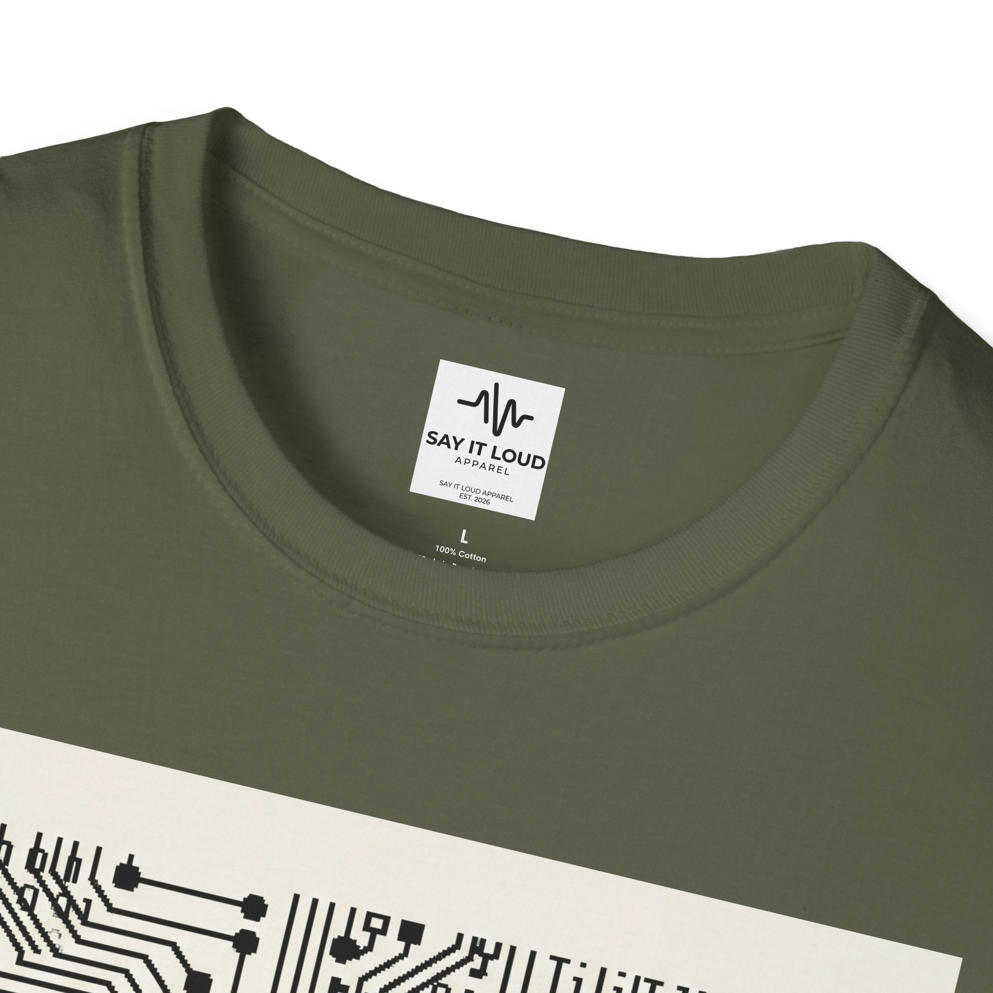 Human Made In Real Life T‑Shirt — Retro Tech Graphic Tee ("Not generated. Created.")