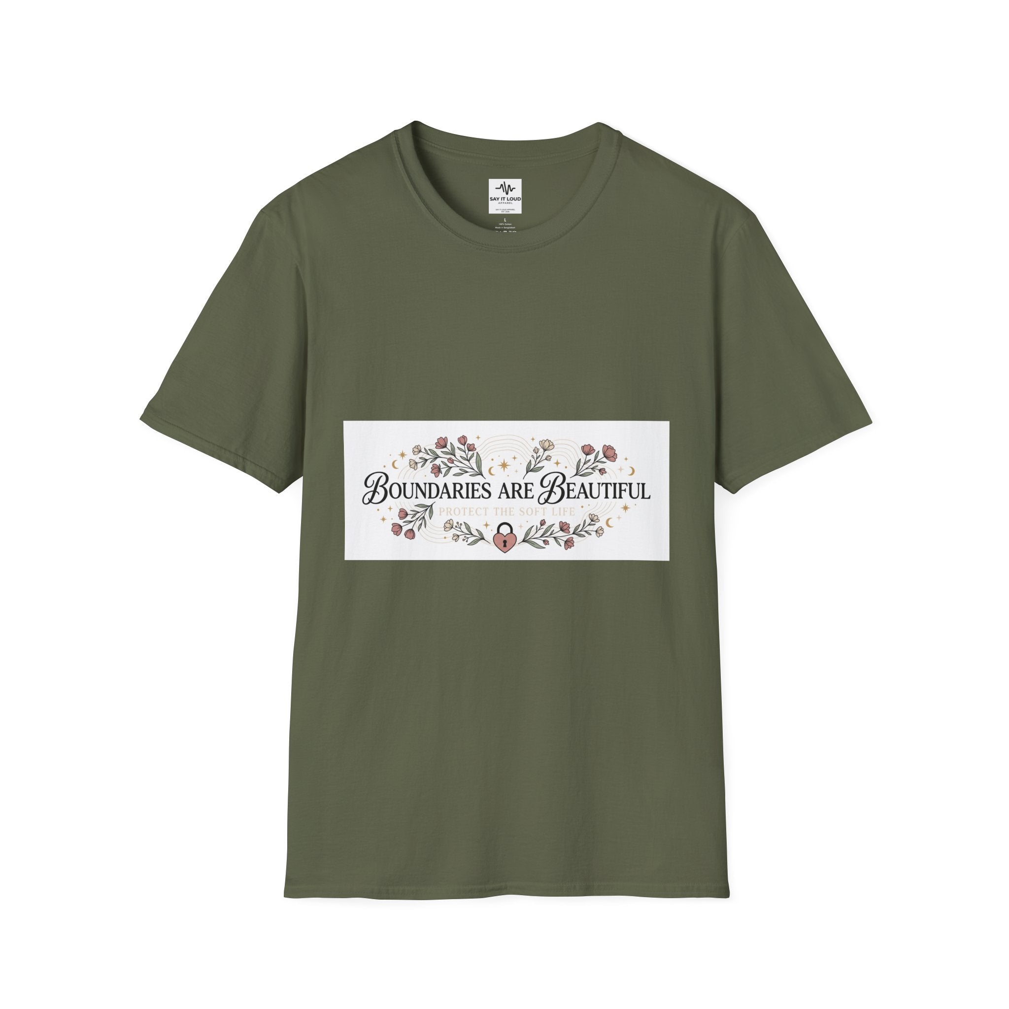 "Boundaries Are Beautiful" Floral T-Shirt — Self-Care Mental Health Tee