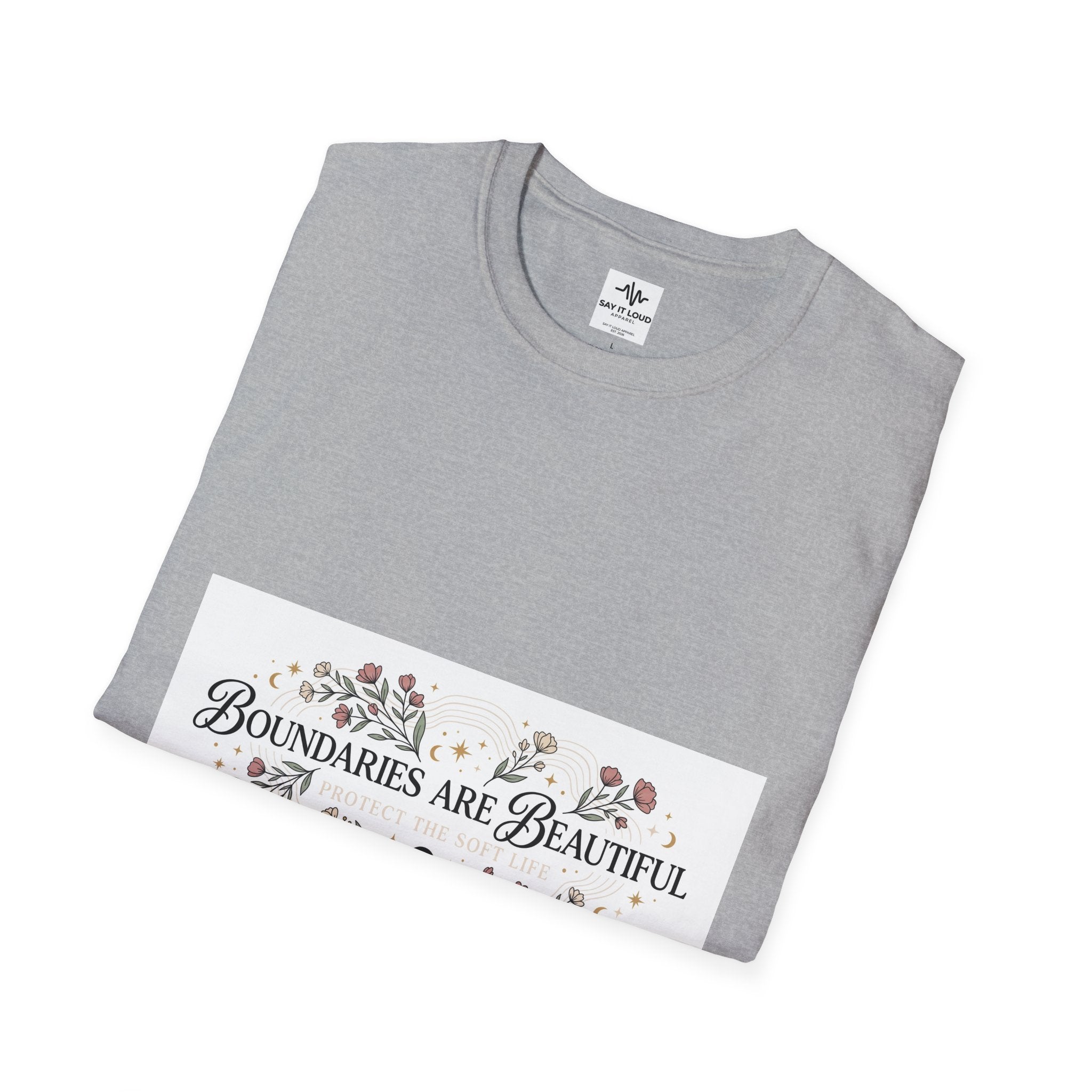 "Boundaries Are Beautiful" Floral T-Shirt — Self-Care Mental Health Tee