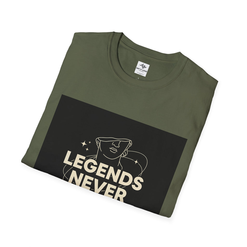Legends Never Wait T-Shirt — Motivational Graphic Tee with Vintage Star Illustration