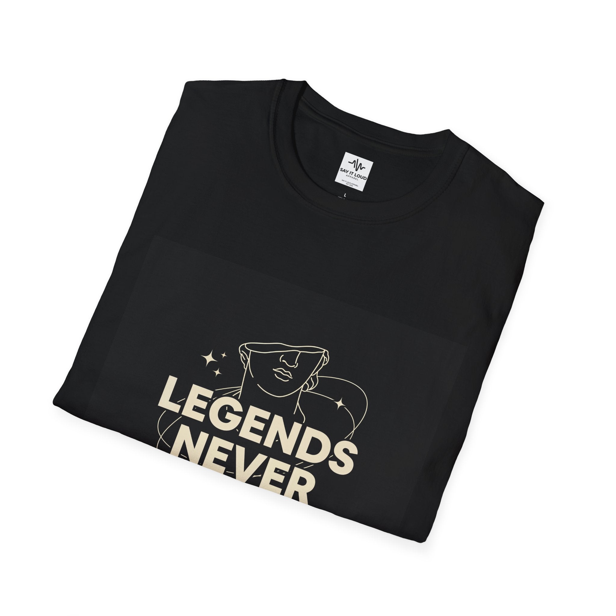 Legends Never Wait T-Shirt — Motivational Graphic Tee with Vintage Star Illustration