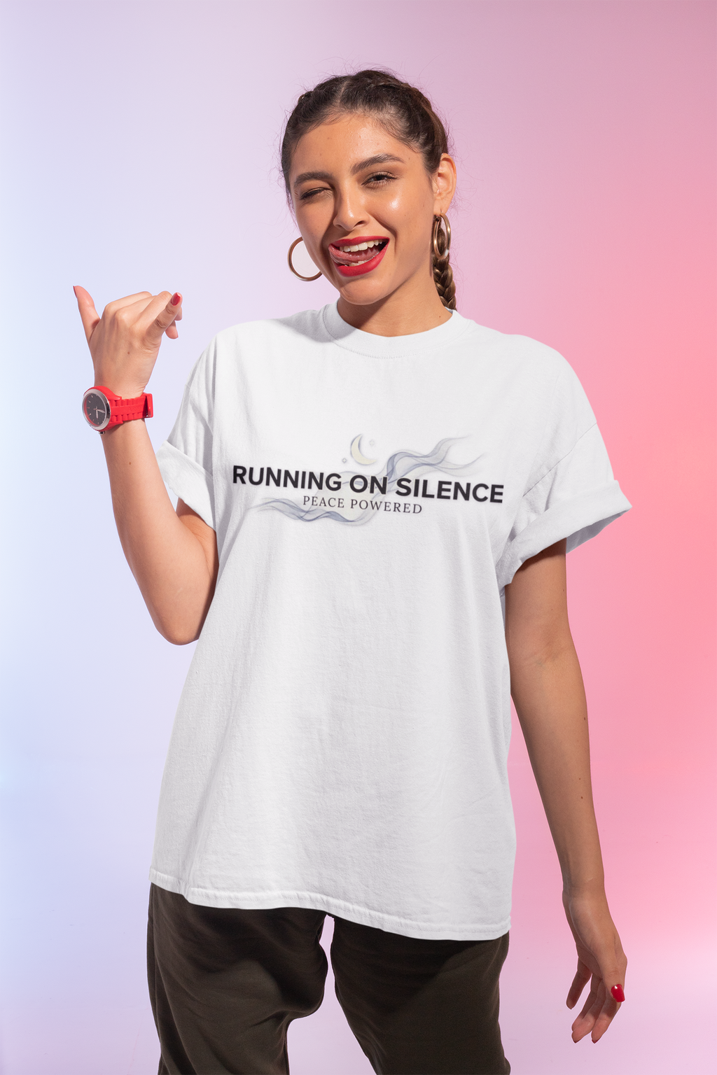 🤫Running on Silence Tee – Minimal Mood Statement Shirt