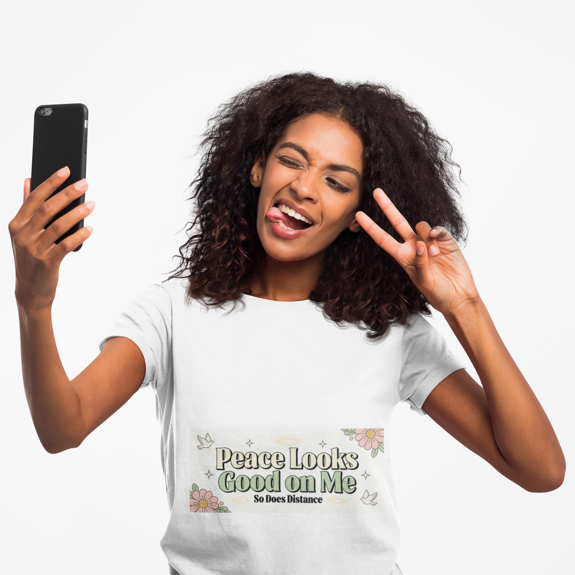 Peace Looks Good On Me T-Shirt — Floral Positive Message Tee