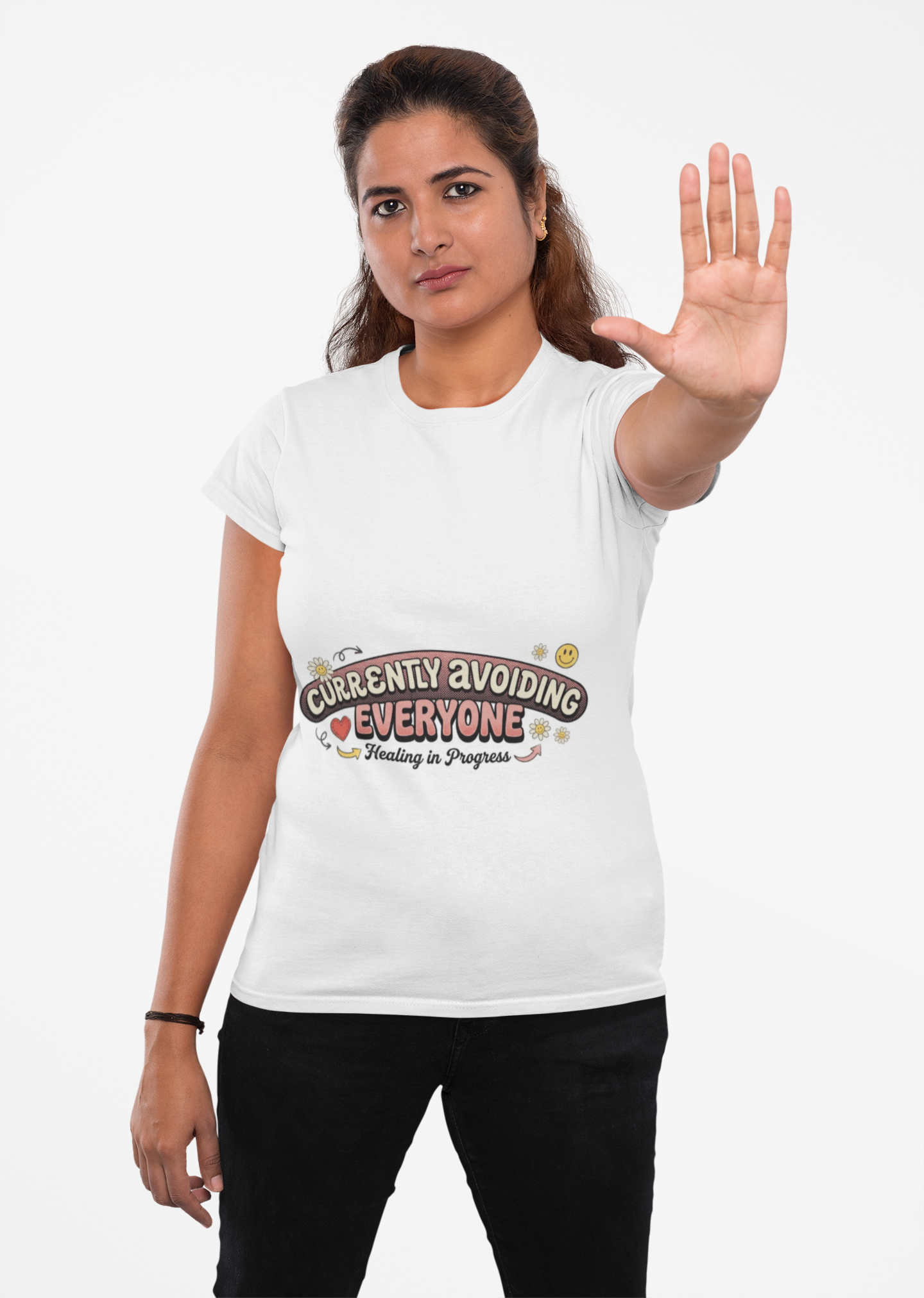 T-Shirt — "Currently Avoiding Everyone" Healing in Progress Graphic Tee