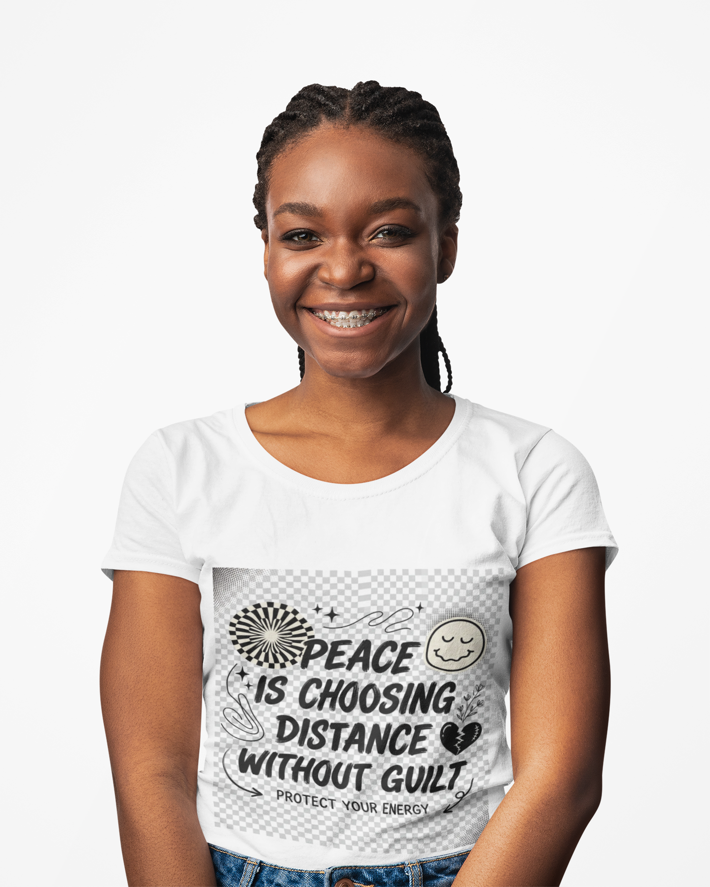 Peace Is Choosing Distance Without Guilt T-Shirt — Self-Care Quote Tee