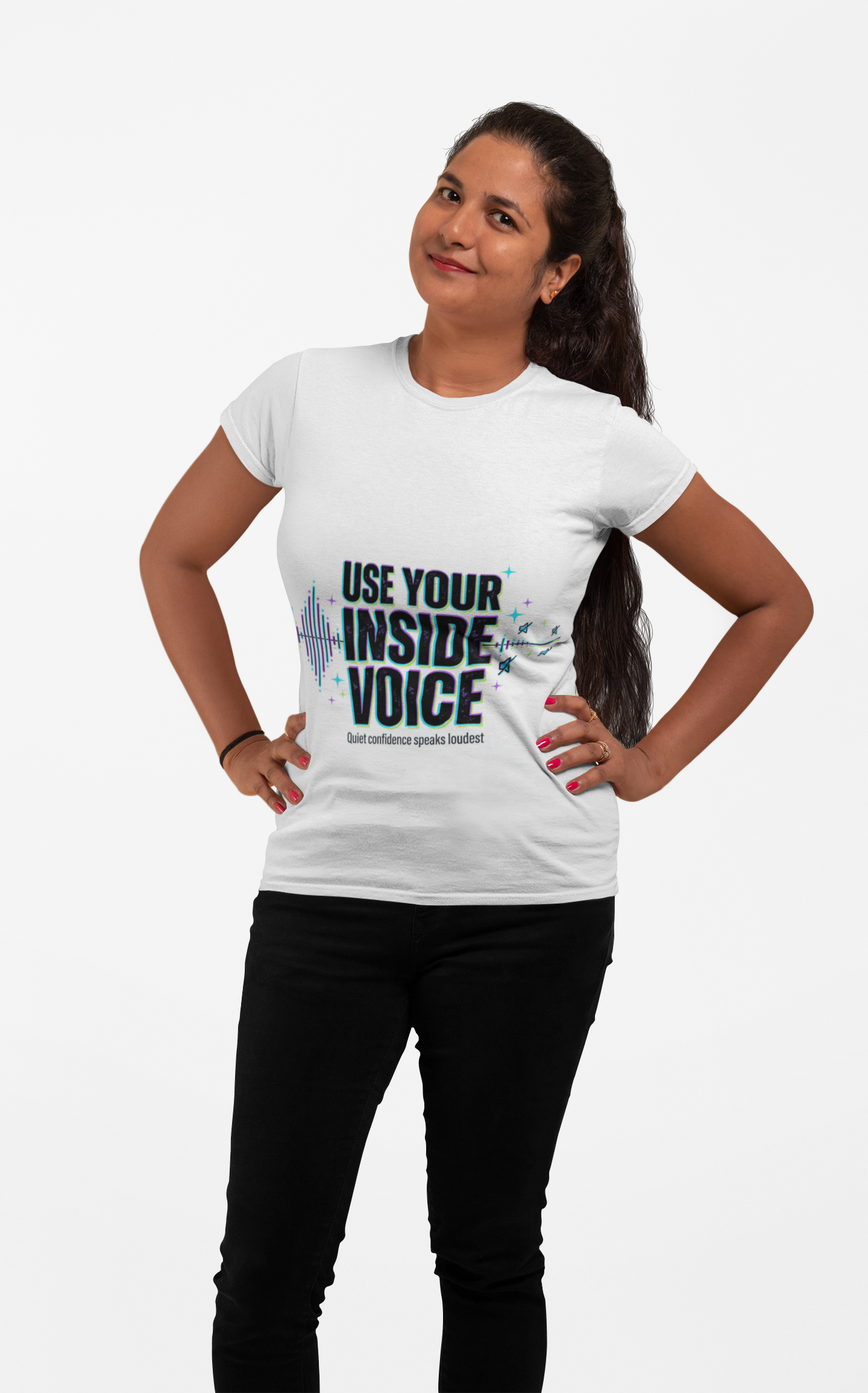 Use Your Inside Voice T-Shirt — Confidence Quote Tee