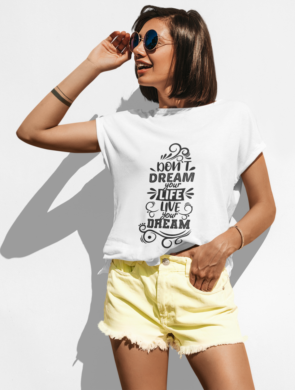 Inspirational Quote T-Shirt — "Don't Dream Your Life, Live Your Dream" Motivational Tee