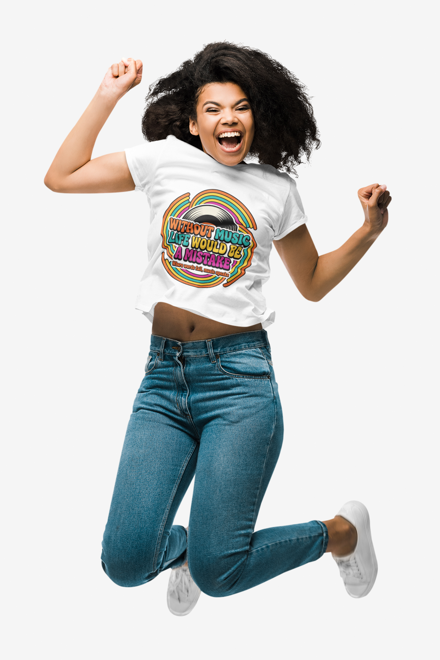 Retro Music Quote T-Shirt — "Without Music Life Would Be a Mistake"