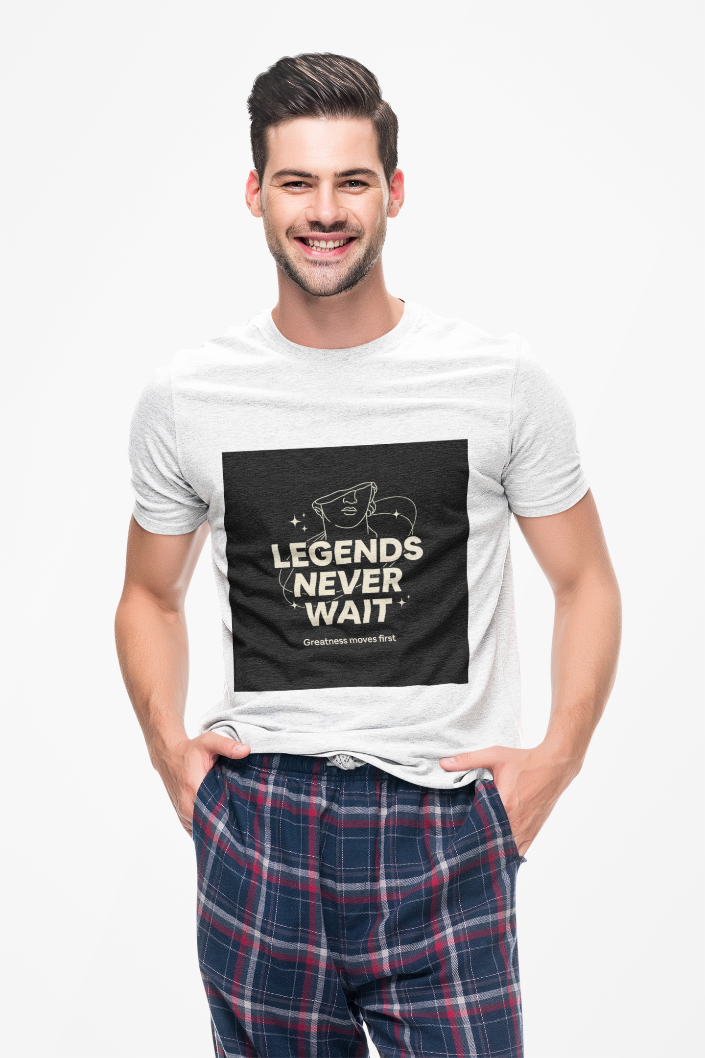 Legends Never Wait T-Shirt — Motivational Graphic Tee with Vintage Star Illustration