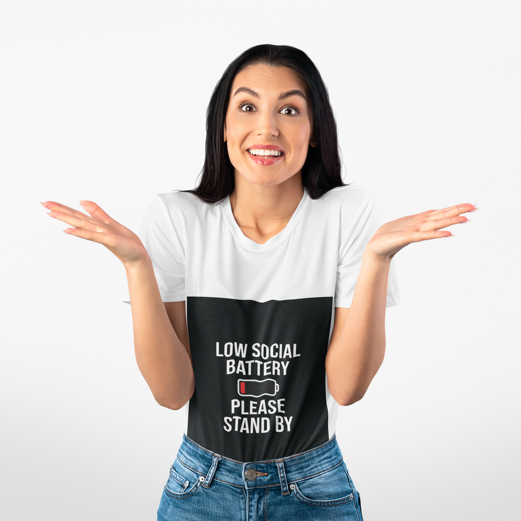 Low Social Battery Tee – Relatable Mood Shirt