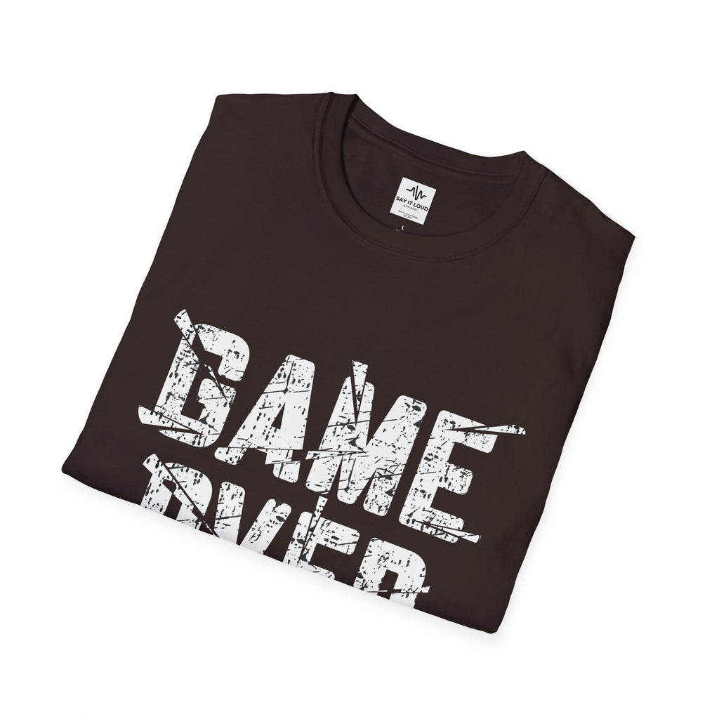 Game Over Graphic T-Shirt — "Rise Again and Continue the Battle" Gamer Tee