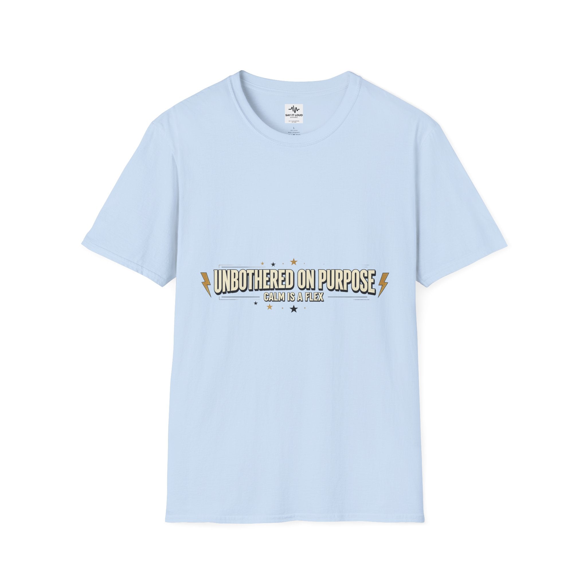 T-Shirt — "Unbothered on Purpose" Vintage Lightning Graphic