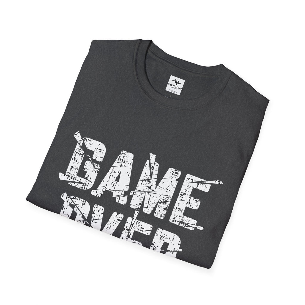 Game Over Graphic T-Shirt — "Rise Again and Continue the Battle" Gamer Tee