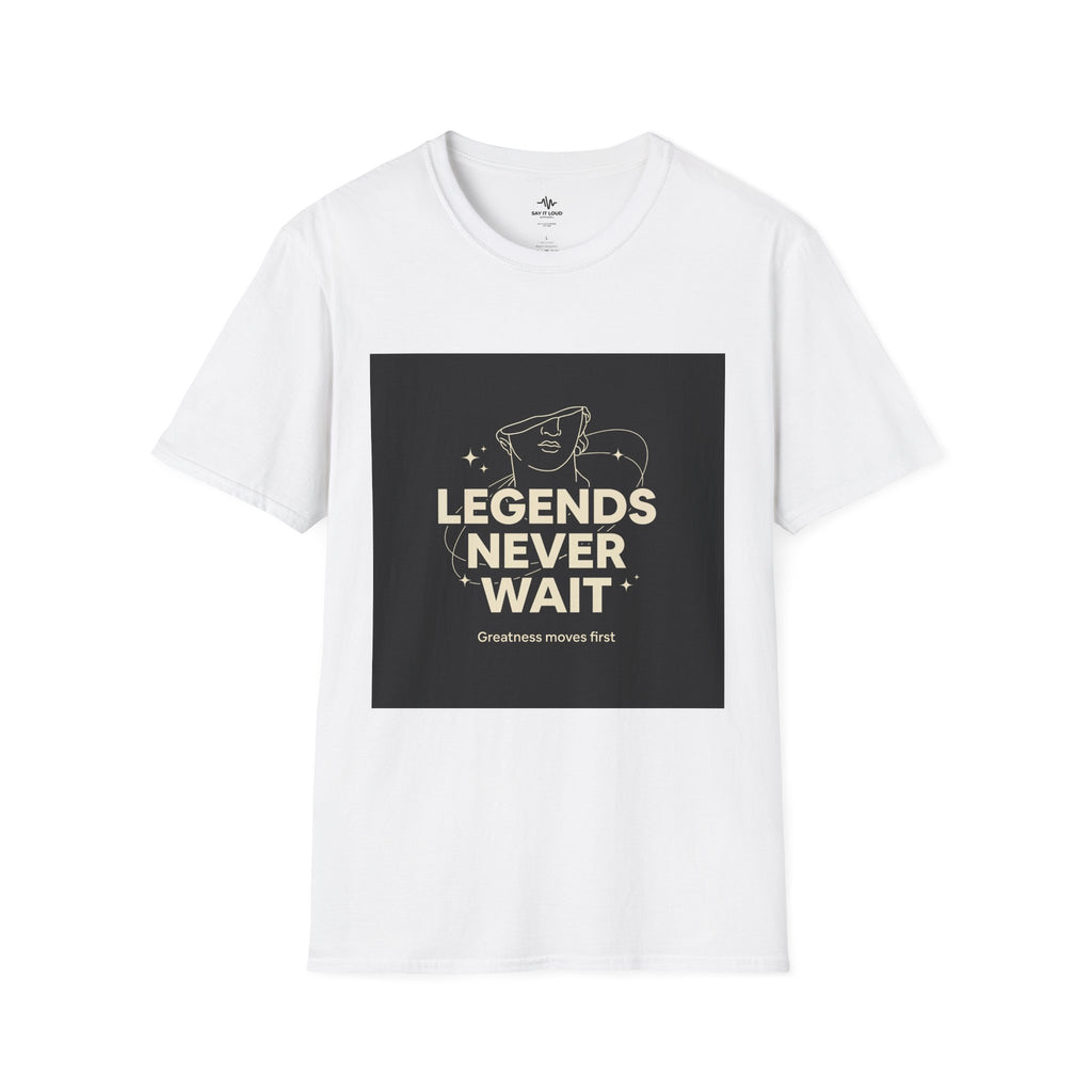 Legends Never Wait T-Shirt — Motivational Graphic Tee with Vintage Star Illustration