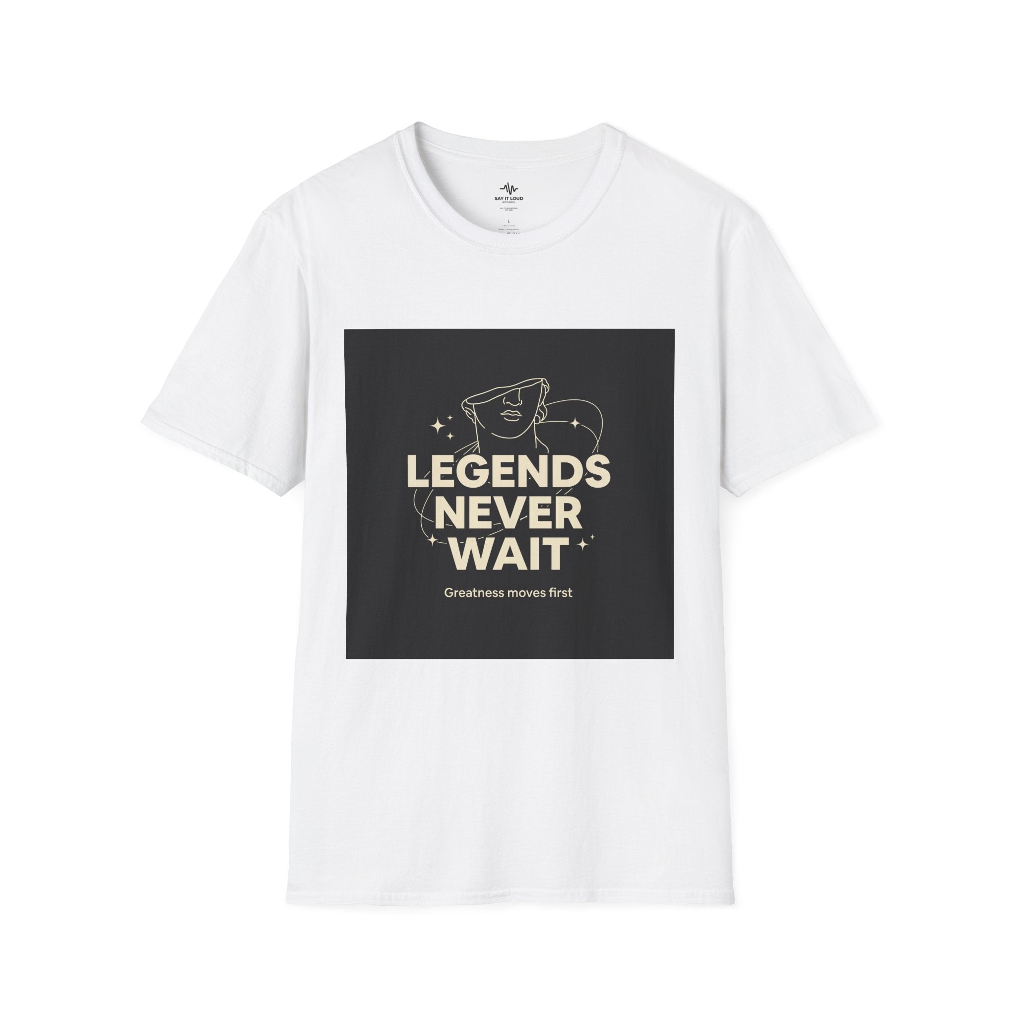 Legends Never Wait T-Shirt — Motivational Graphic Tee with Vintage Star Illustration