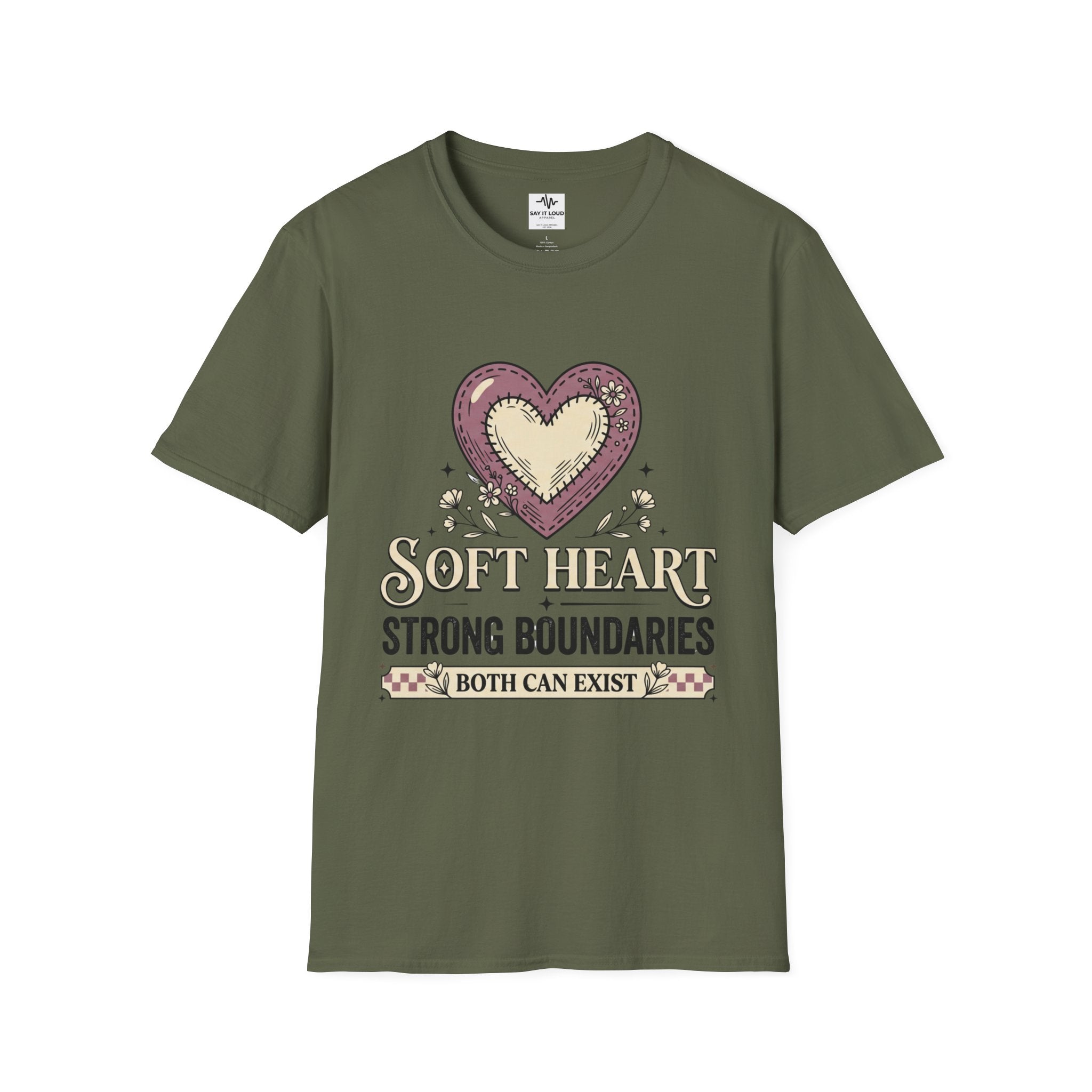 Soft Heart Strong Boundaries T-Shirt – Inspirational Heart Graphic Tee