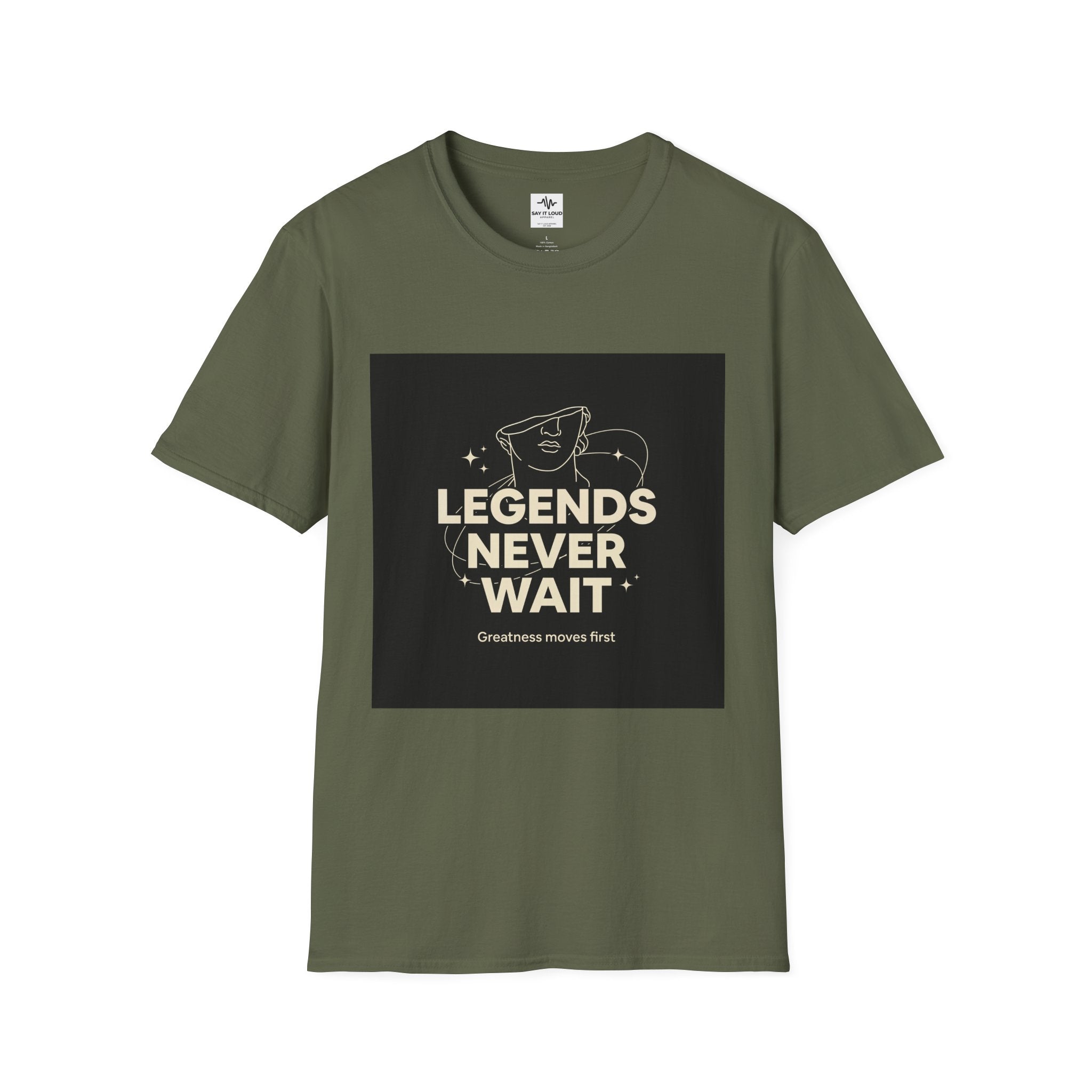 Legends Never Wait T-Shirt — Motivational Graphic Tee with Vintage Star Illustration