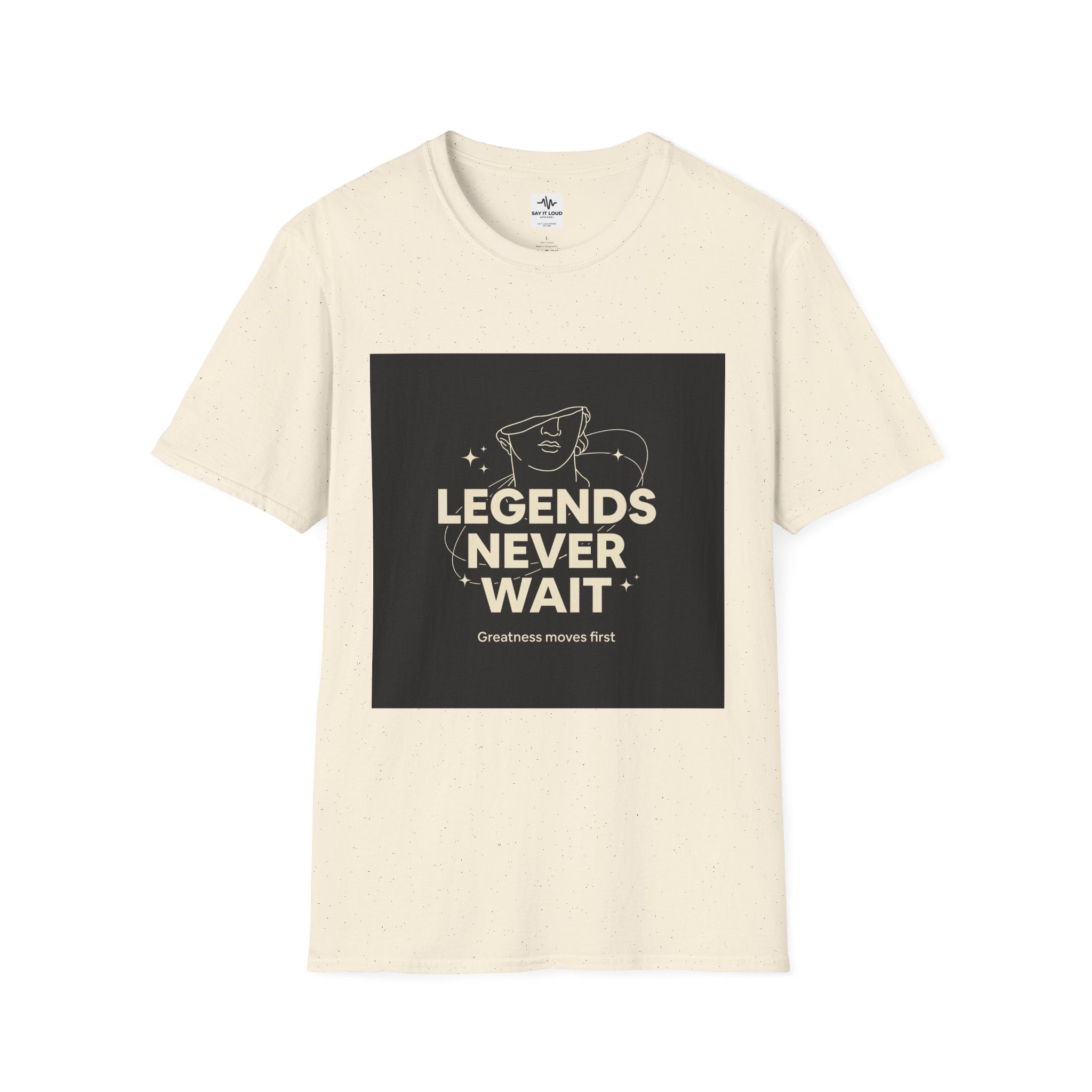 Legends Never Wait T-Shirt — Motivational Graphic Tee with Vintage Star Illustration