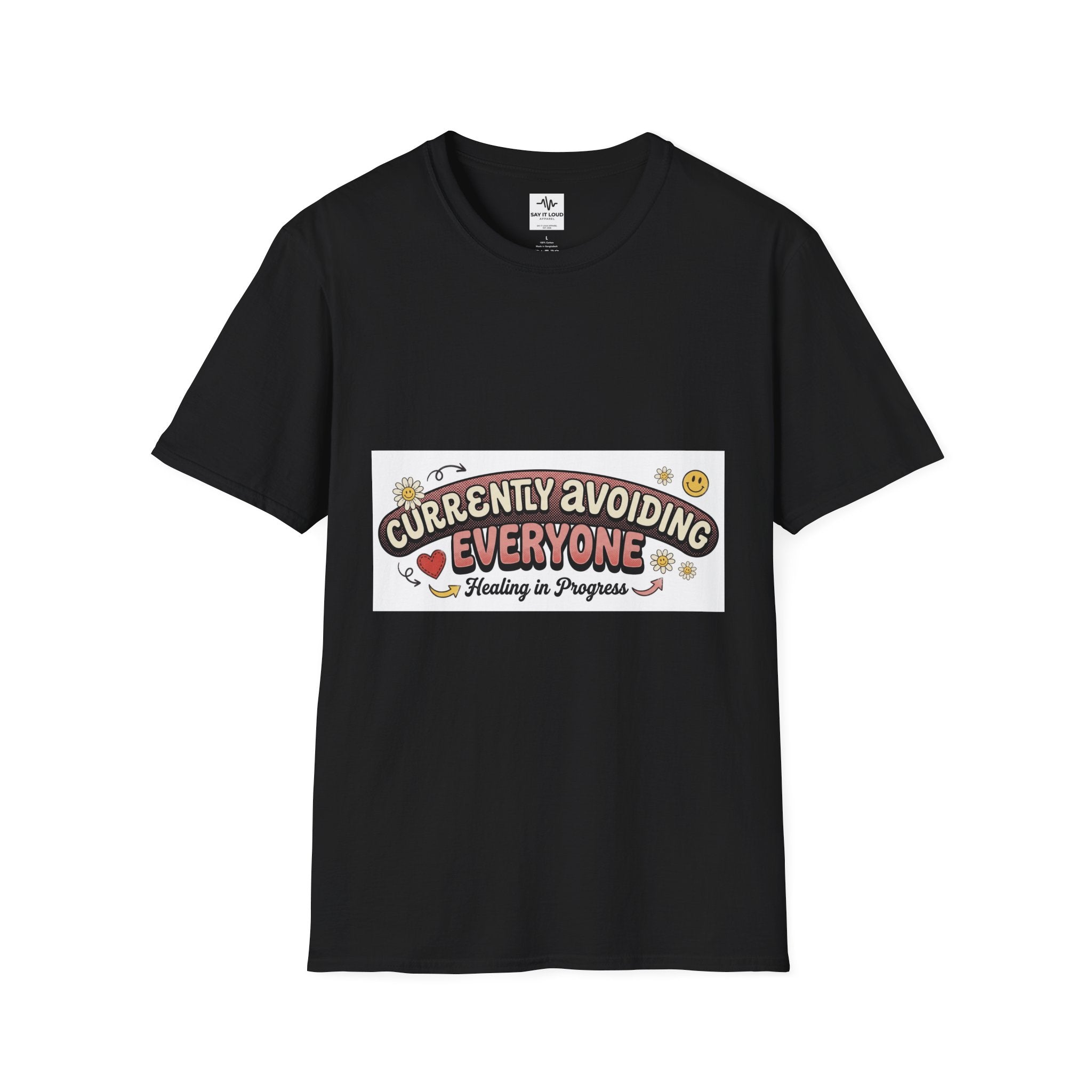 T-Shirt — "Currently Avoiding Everyone" Healing in Progress Graphic Tee