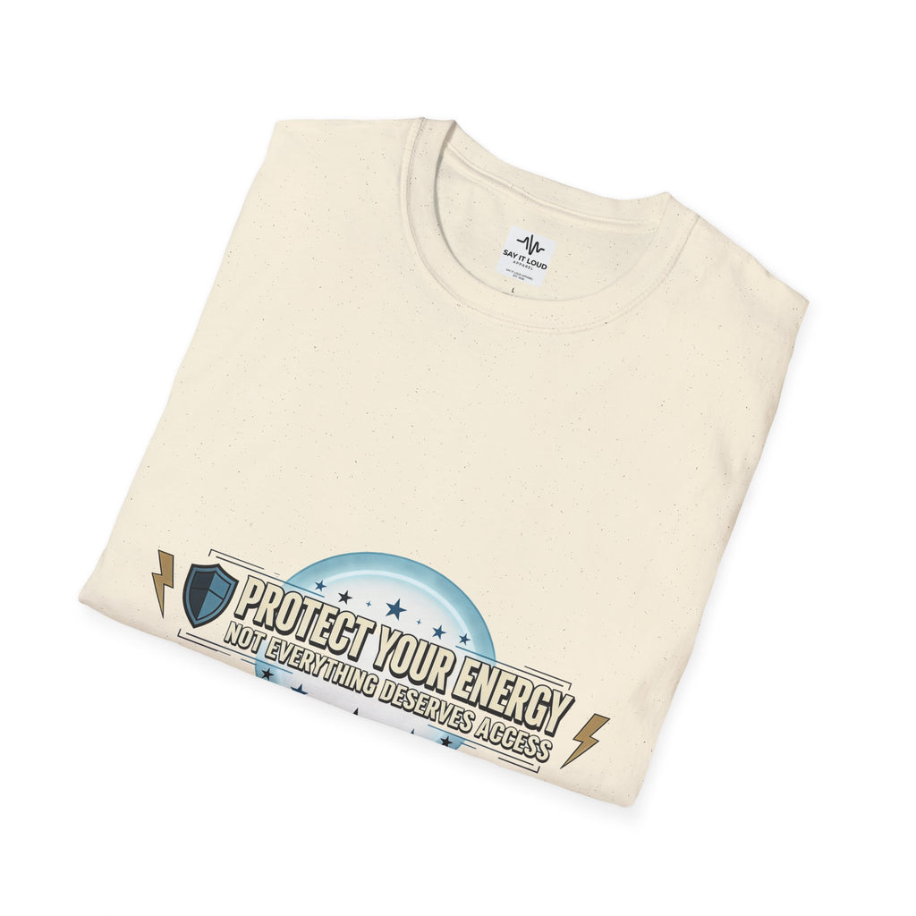 Protect Your Energy T-Shirt — Shield & Lightning Graphic Tee