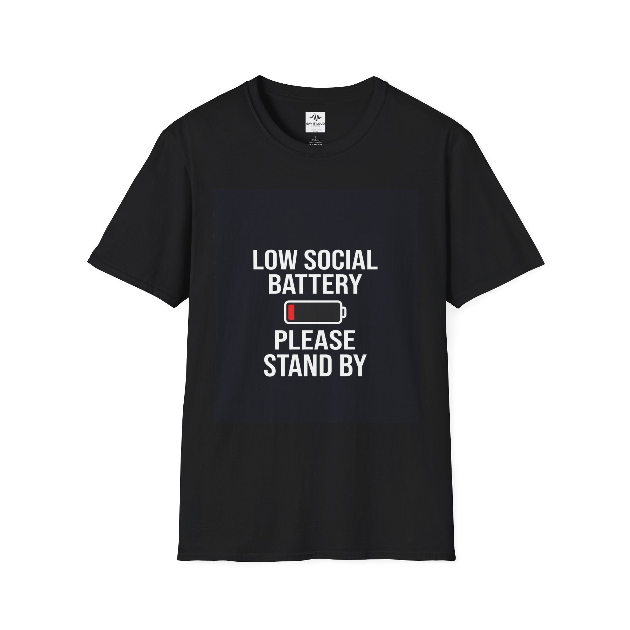 Low Social Battery Tee – Relatable Mood Shirt
