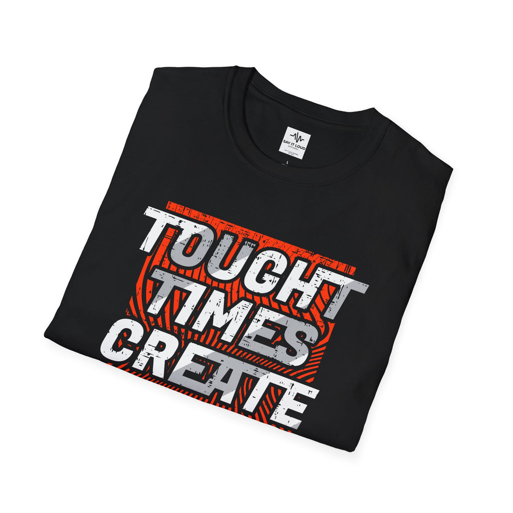 T-Shirt — "Tough Times Create Tough People" Motivational Graphic Tee