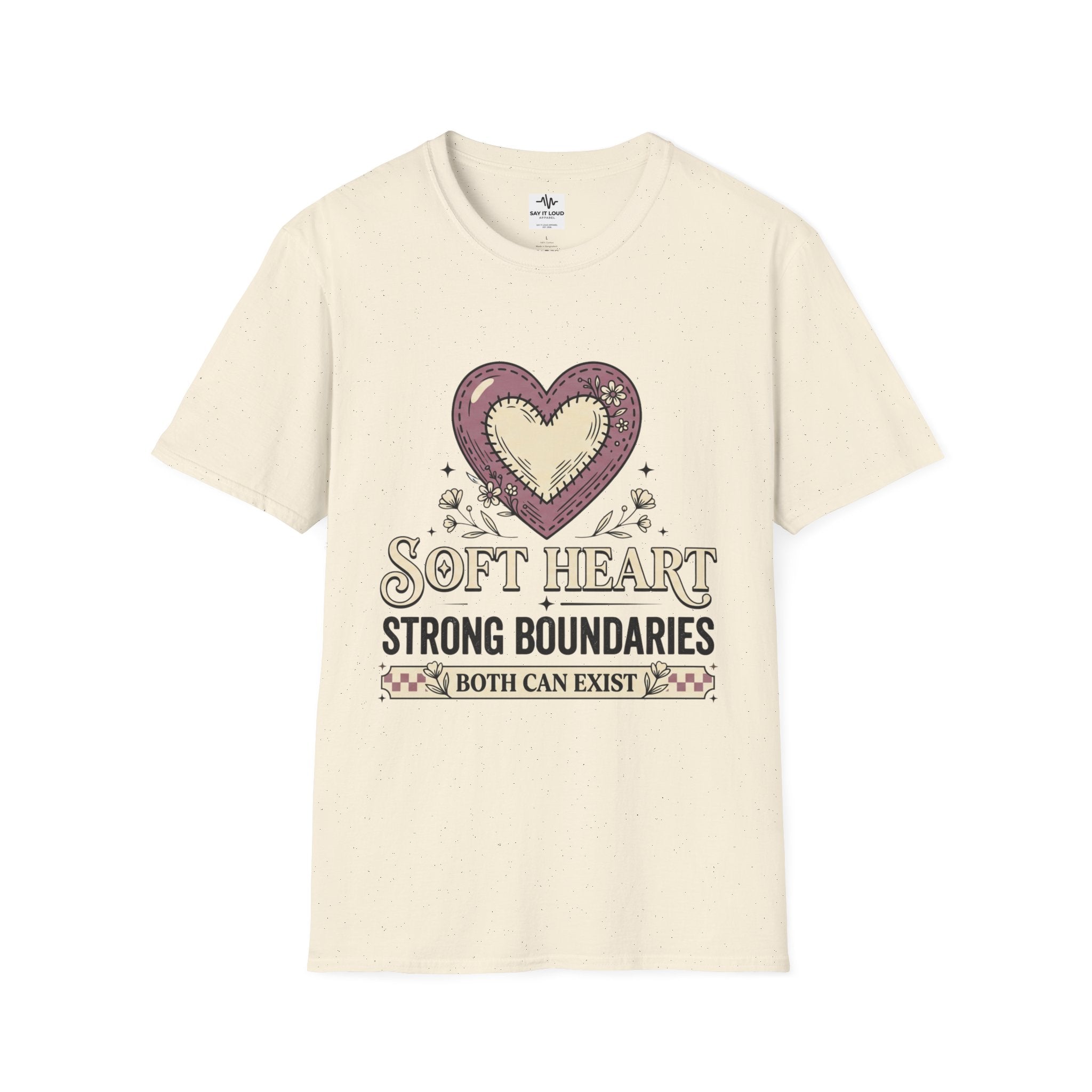 Soft Heart Strong Boundaries T-Shirt – Inspirational Heart Graphic Tee