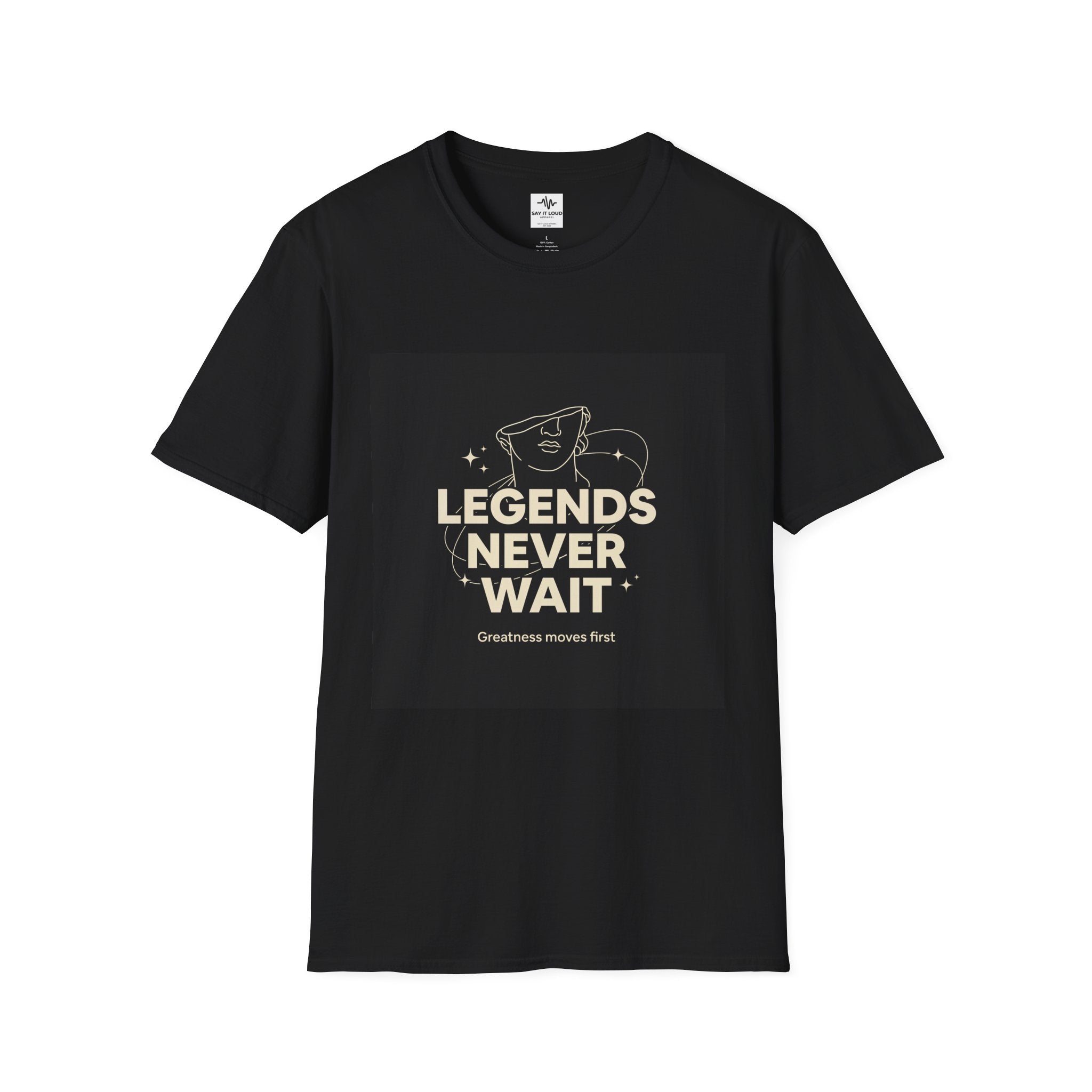 Legends Never Wait T-Shirt — Motivational Graphic Tee with Vintage Star Illustration