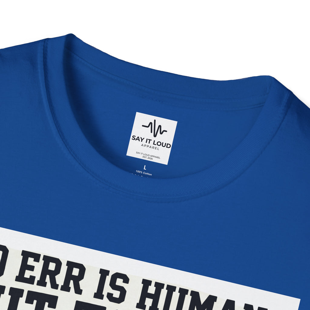 Pirate Skull T-Shirt — "To Err is Human But to Arr Is Pirate" Graphic Tee