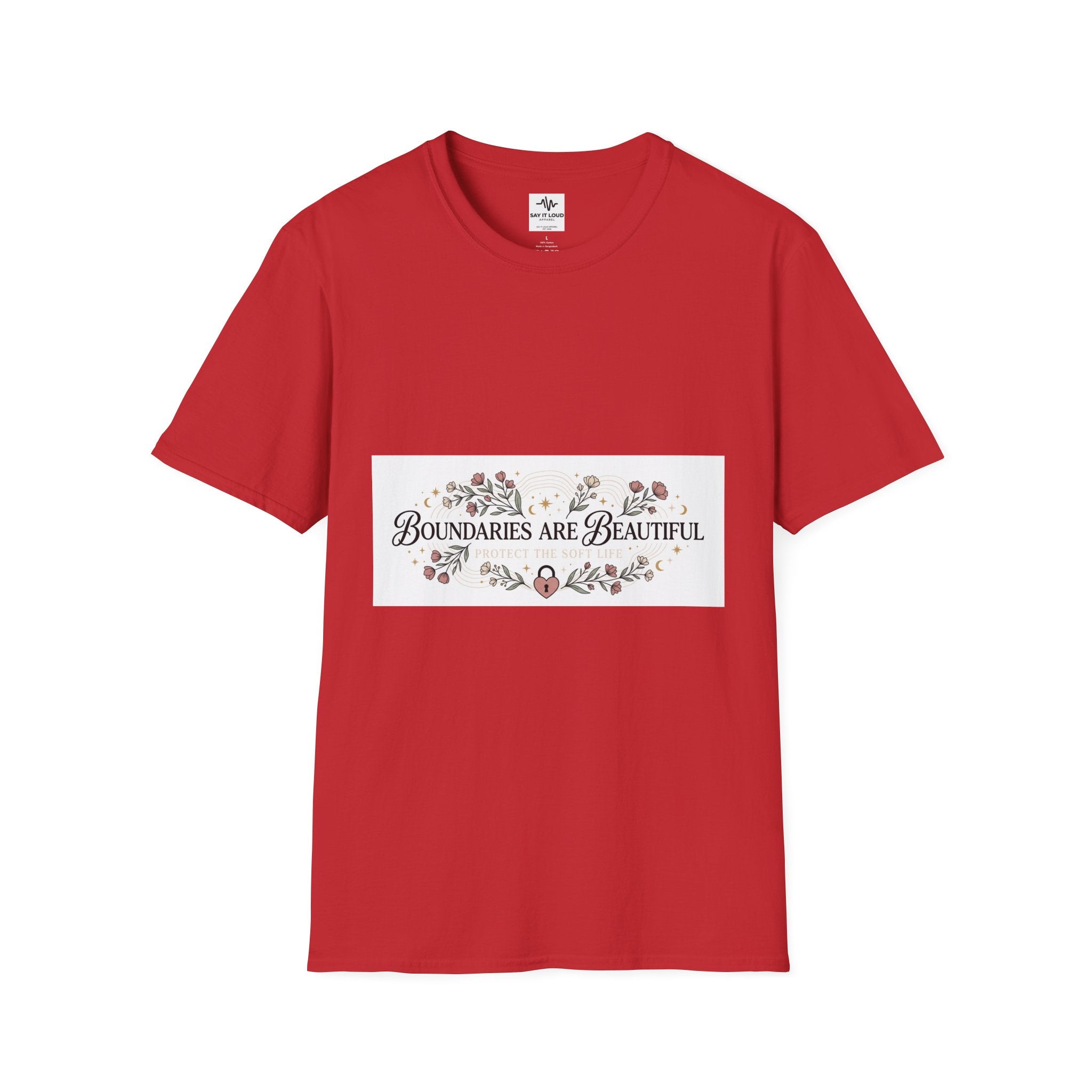 "Boundaries Are Beautiful" Floral T-Shirt — Self-Care Mental Health Tee