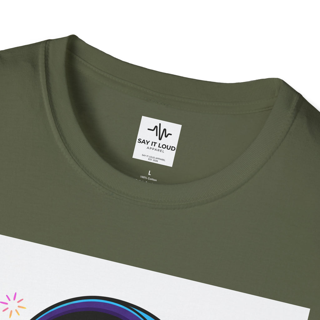 Music On World Off T-Shirt — "Tune in. Zone out." Headphones Graphic Tee