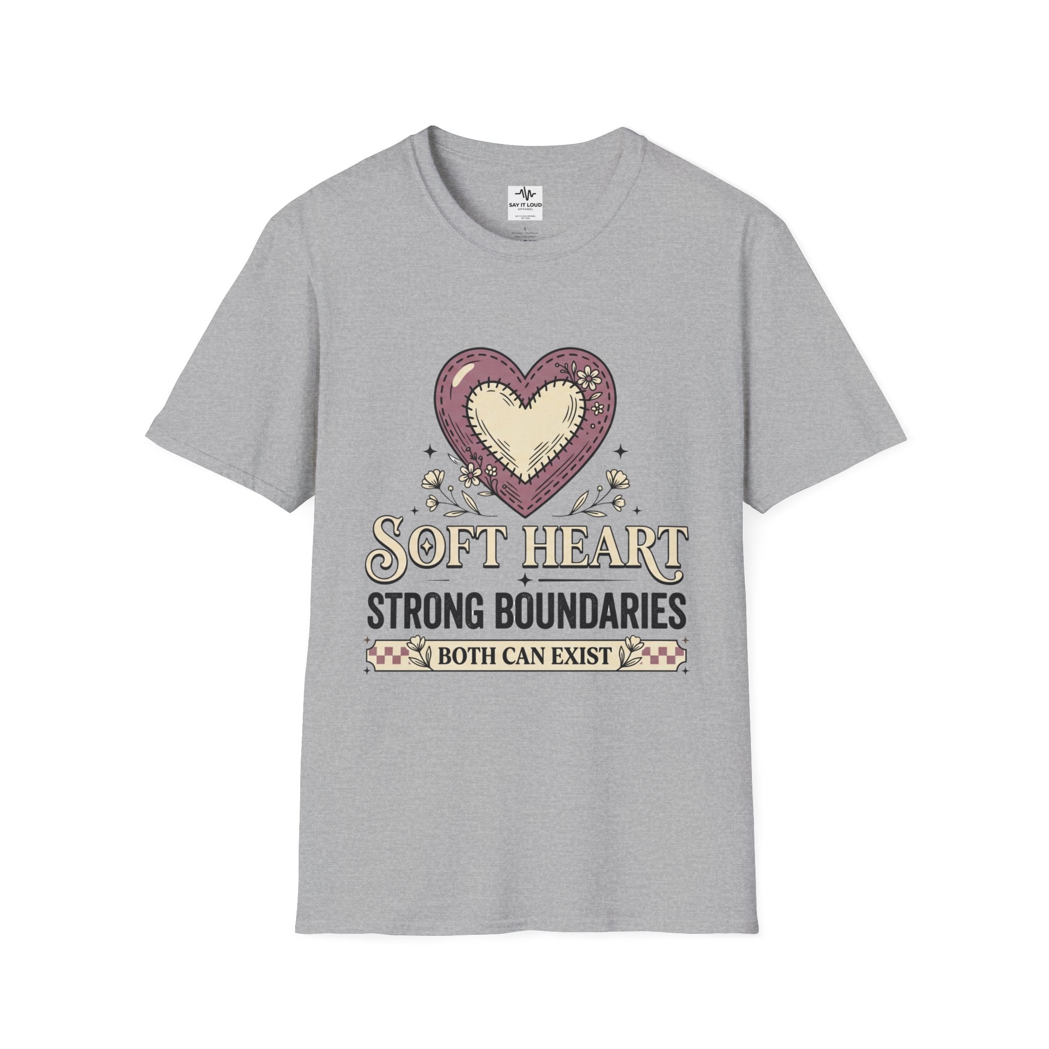 Soft Heart Strong Boundaries T-Shirt – Inspirational Heart Graphic Tee