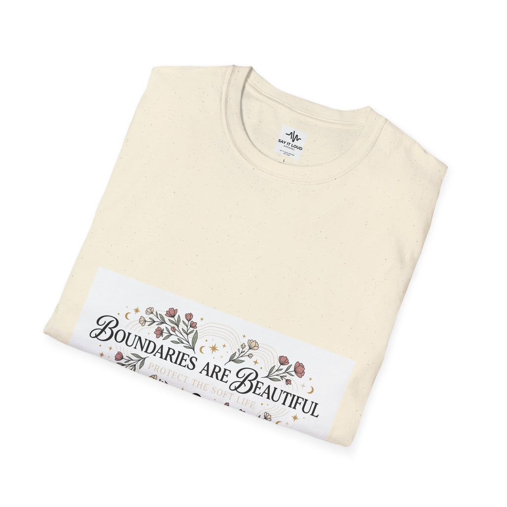 "Boundaries Are Beautiful" Floral T-Shirt — Self-Care Mental Health Tee