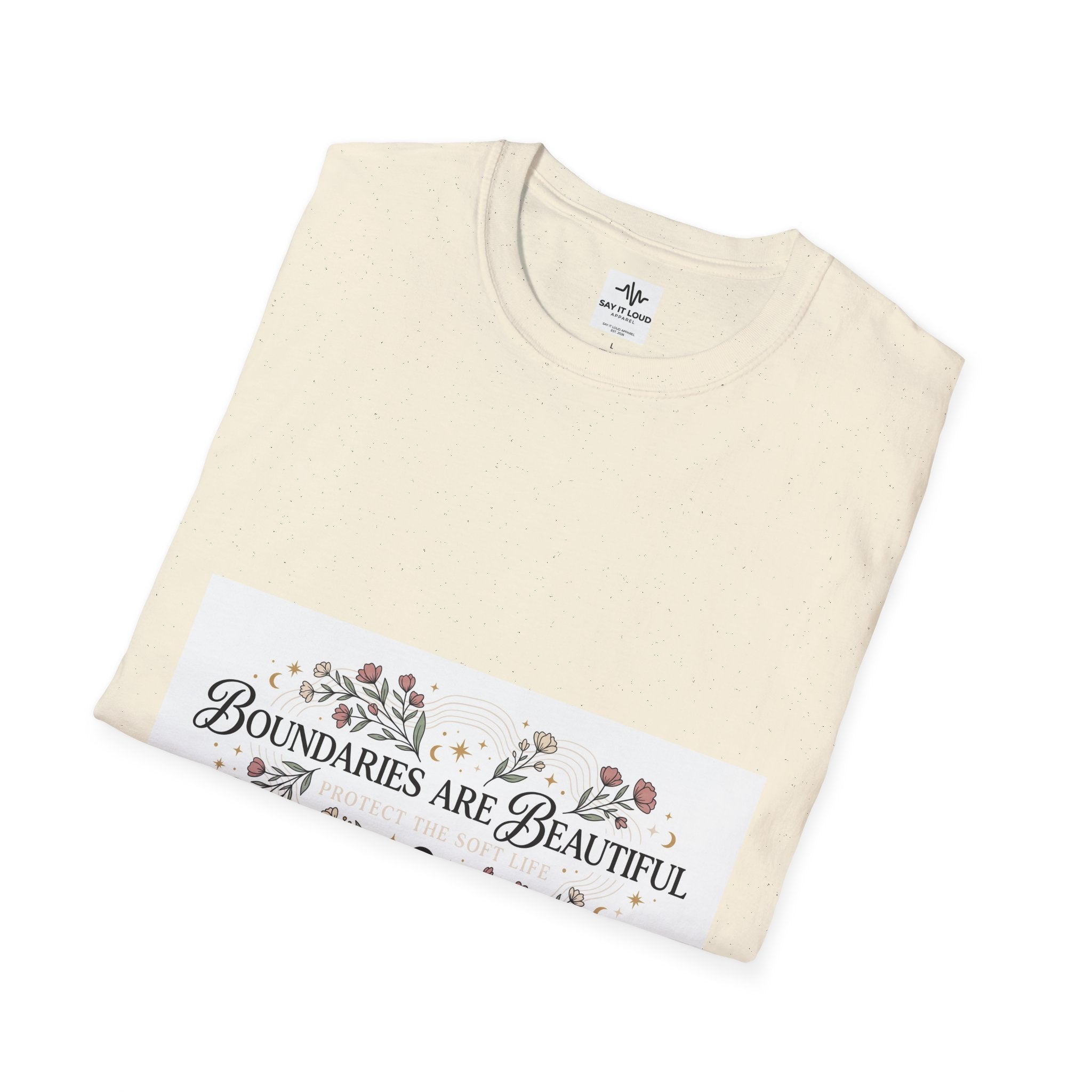 "Boundaries Are Beautiful" Floral T-Shirt — Self-Care Mental Health Tee
