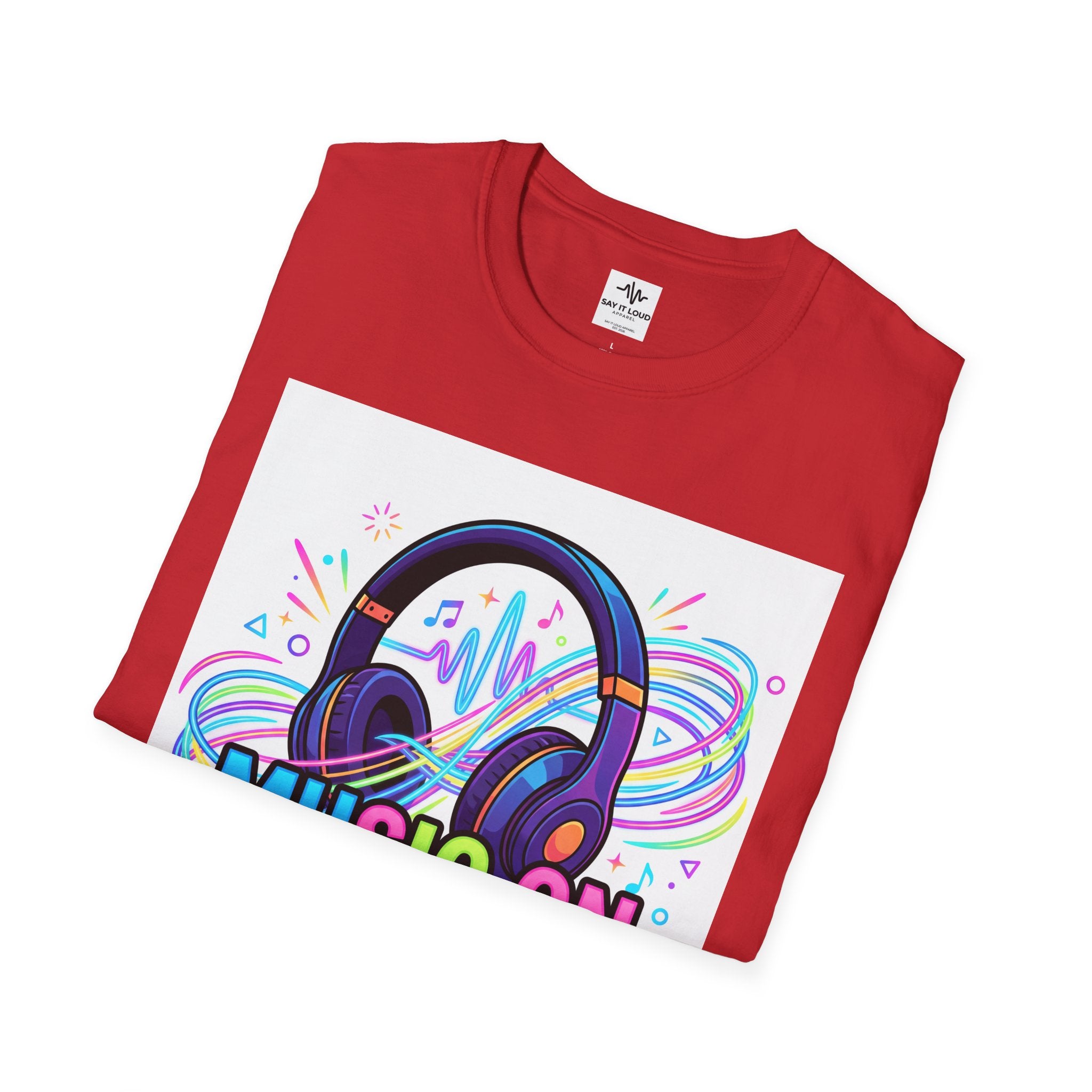 Music On World Off T-Shirt — "Tune in. Zone out." Headphones Graphic Tee