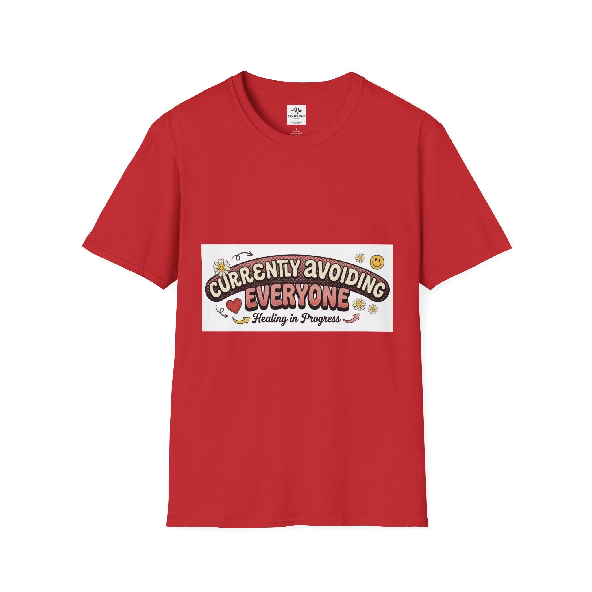 T-Shirt — "Currently Avoiding Everyone" Healing in Progress Graphic Tee