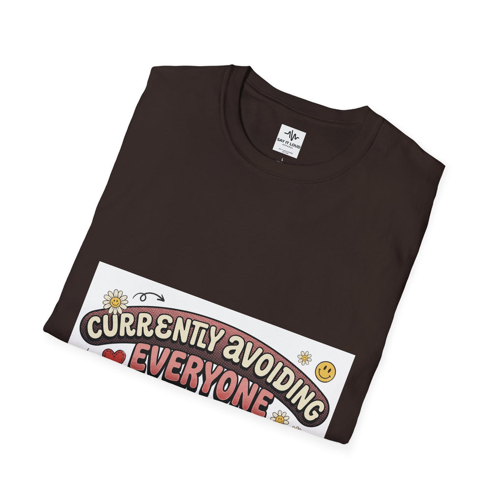T-Shirt — "Currently Avoiding Everyone" Healing in Progress Graphic Tee